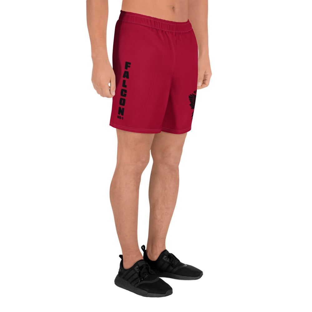 Athletic Long Shorts - FALCON US-1 Black logo - Red