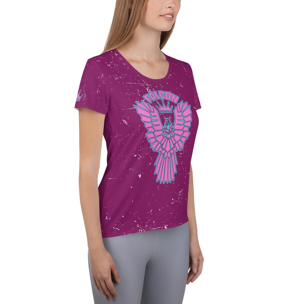 Women's Athletic T-shirt - Retro Pink Logo