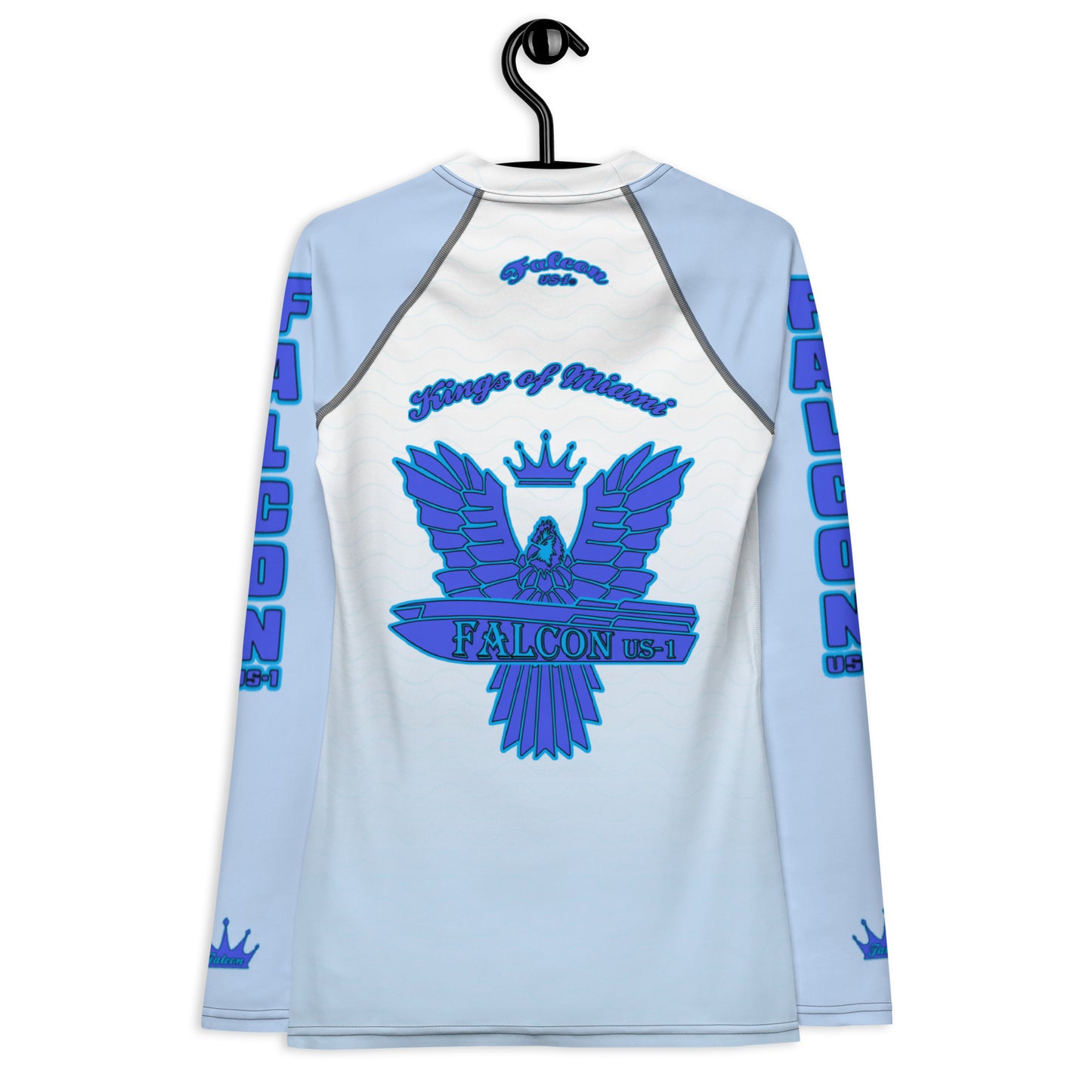 Women's Rash Guard- Blue Falcon Logo- Kings o Miami Edition(Thick material\slim-fitted)