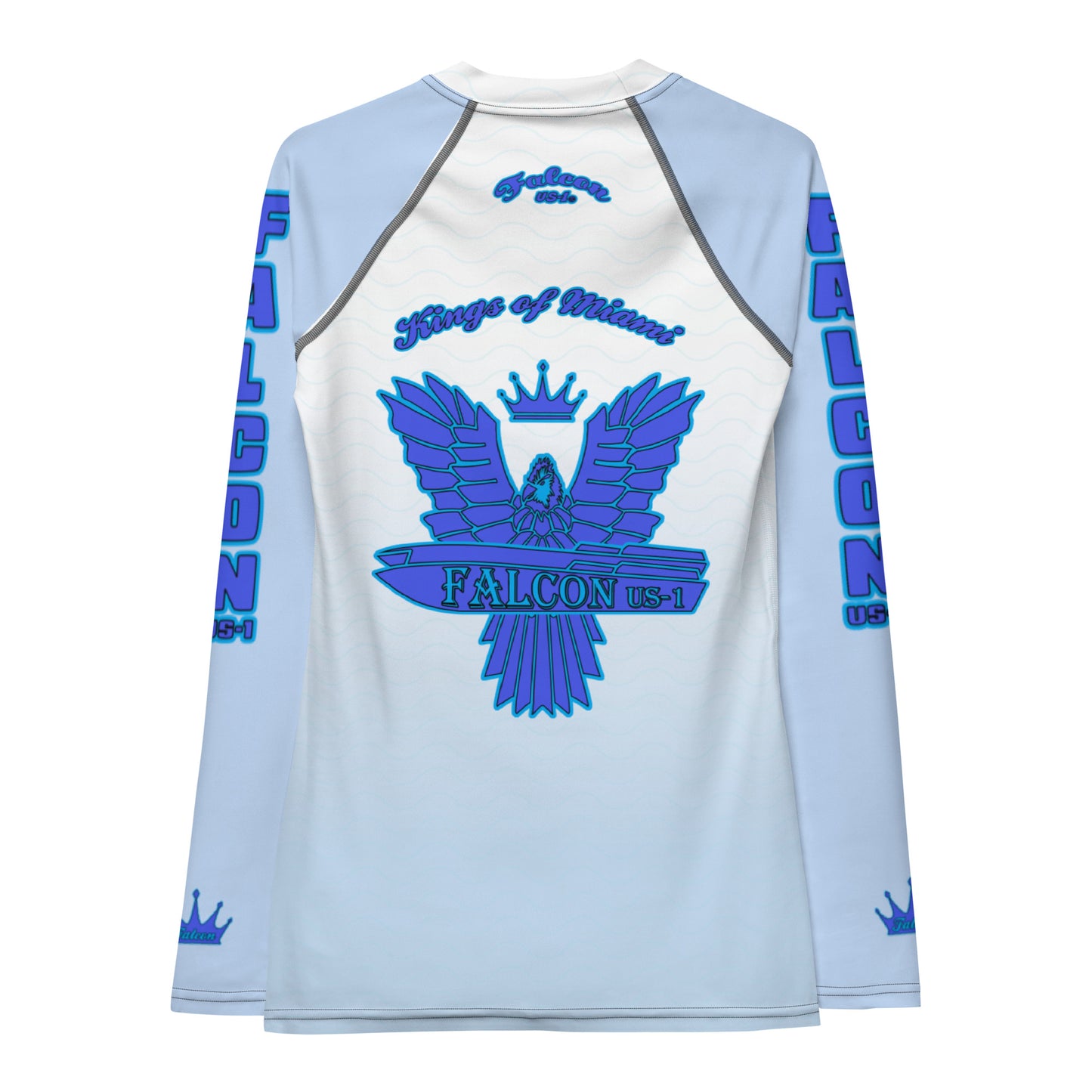 Women's Rash Guard- Blue Falcon Logo- Kings o Miami Edition(Thick material\slim-fitted)