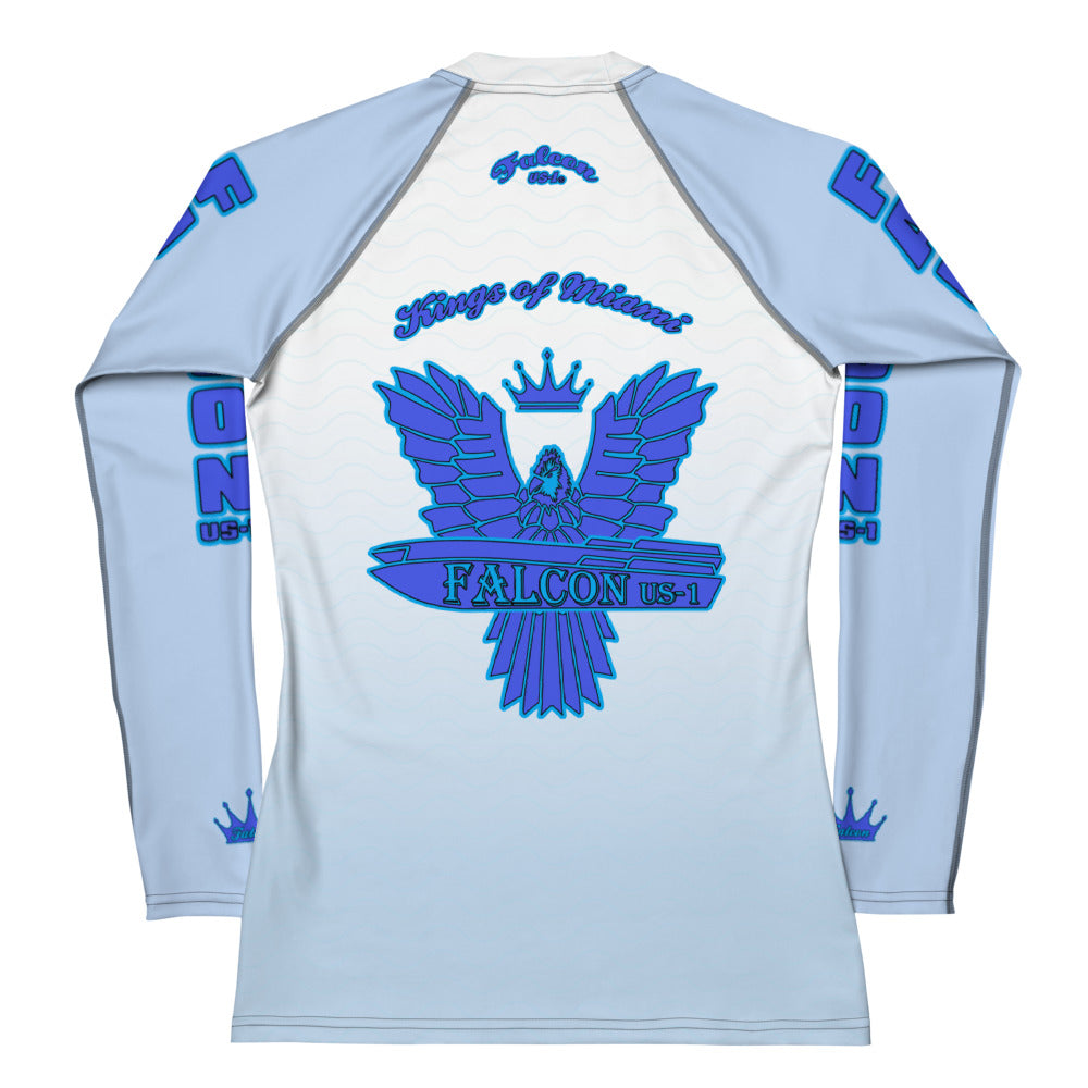 Women's Rash Guard- Blue Falcon Logo- Kings o Miami Edition(Thick material\slim-fitted)