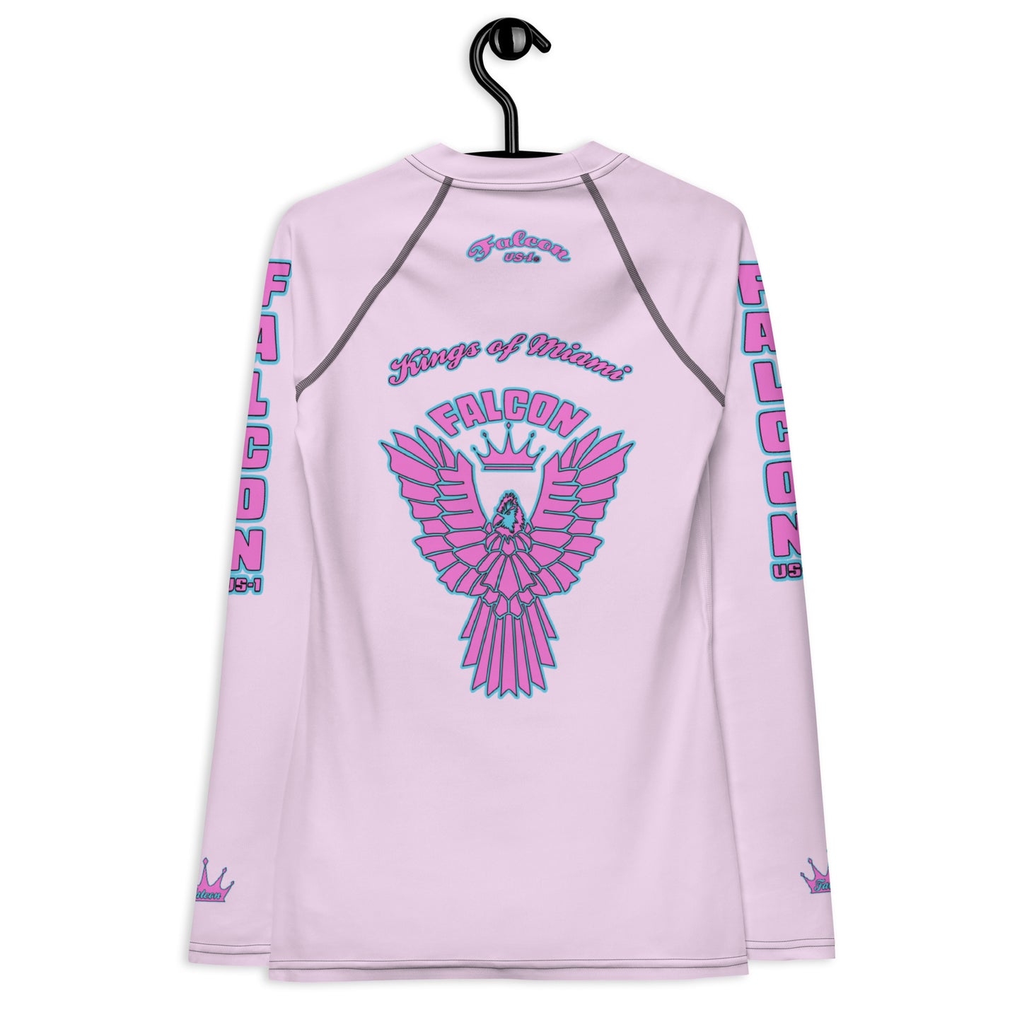 Women's Rash Guard- Retro Pink Falcon Logo- Kings o Miami Edition