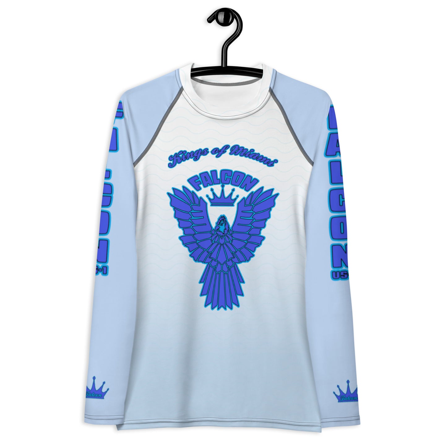 Women's Rash Guard- Blue Falcon Logo- Kings o Miami Edition(Thick material\slim-fitted)