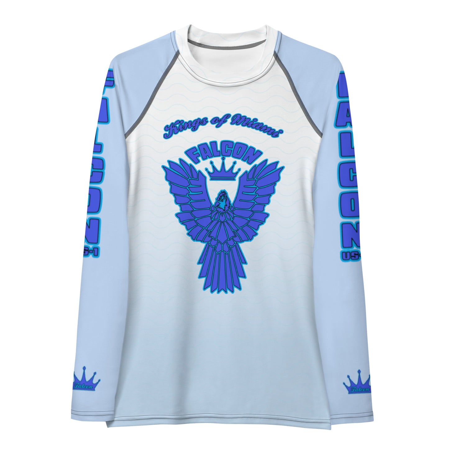 Women's Rash Guard- Blue Falcon Logo- Kings o Miami Edition(Thick material\slim-fitted)