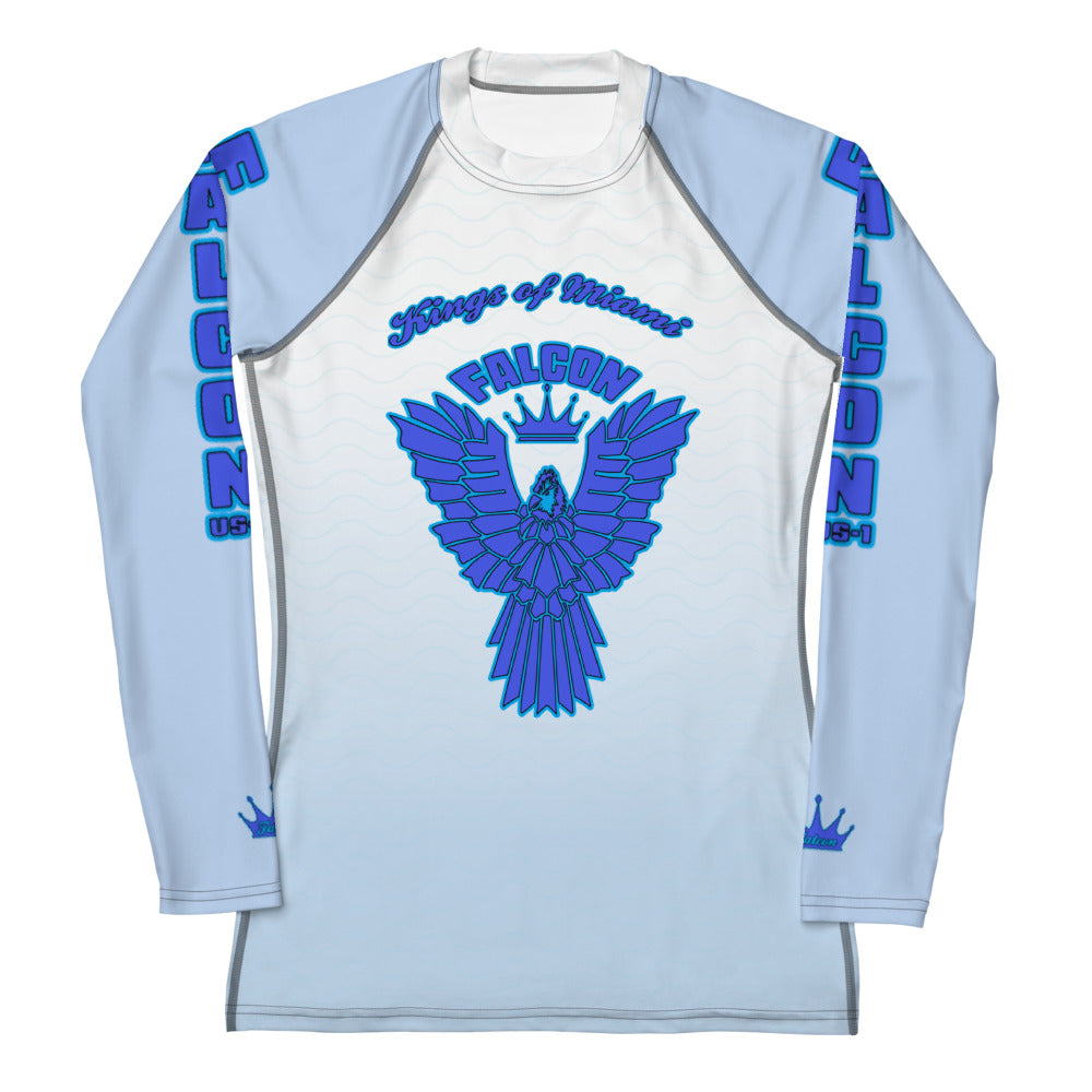 Women's Rash Guard- Blue Falcon Logo- Kings o Miami Edition(Thick material\slim-fitted)
