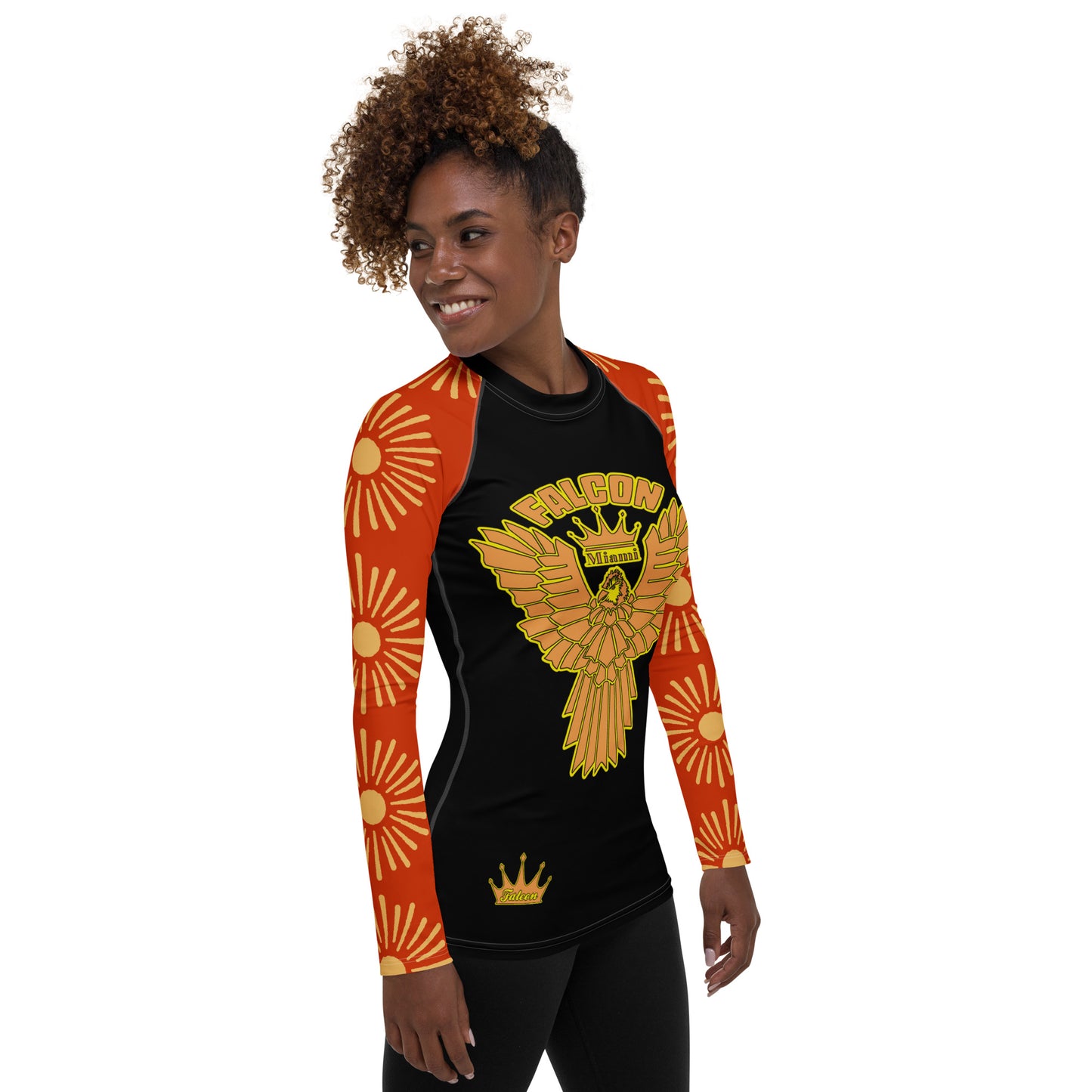 Women's Rash Guard - Falcon Golden Sun(Thick material\slim-fitted)
