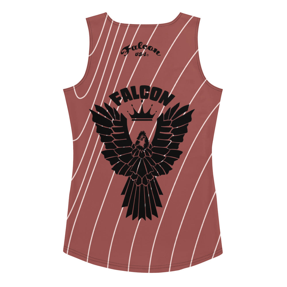 Women's Fitted Tank Top - Falcon Logo Warm Glow