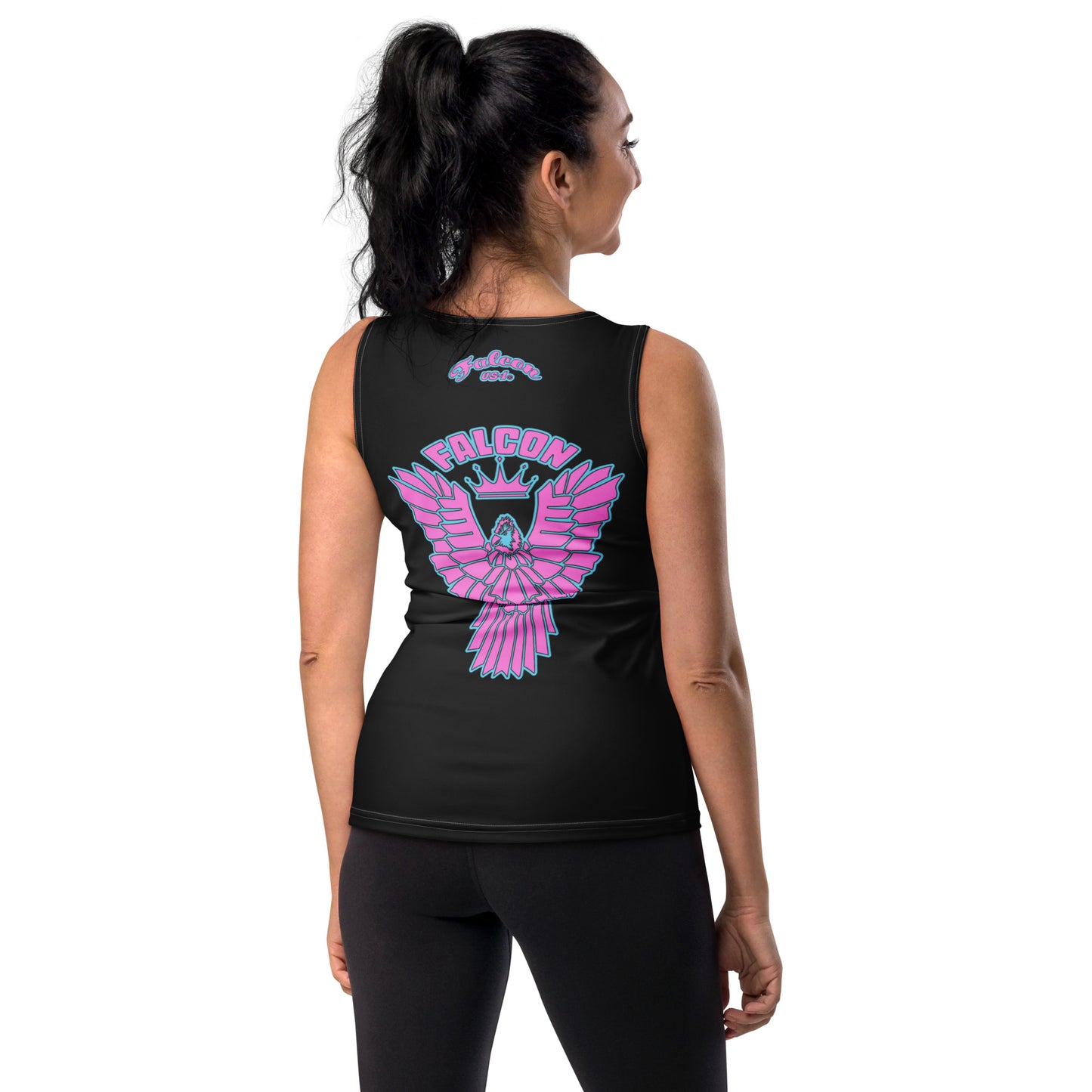 Women's Fitted Tank Top - Falcon Retro Pink Logo
