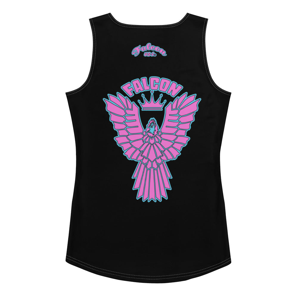 Women's Fitted Tank Top - Falcon Retro Pink Logo