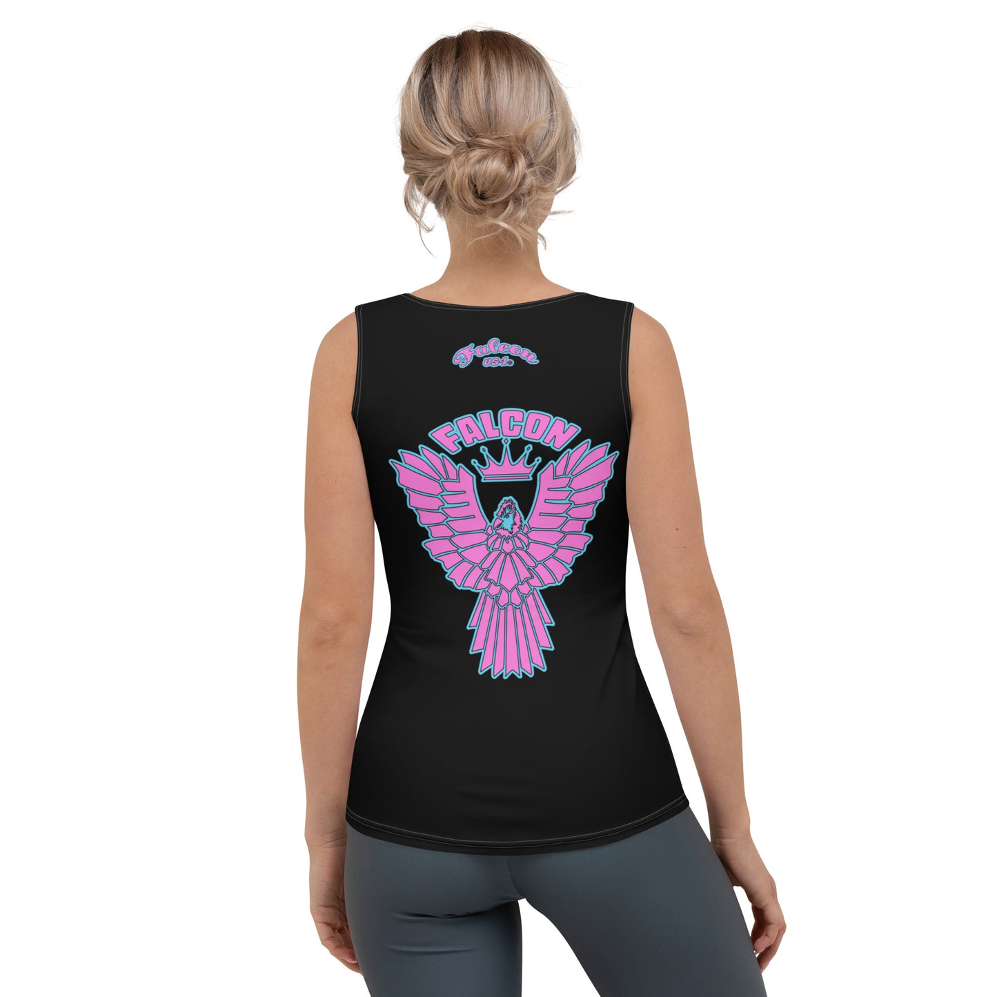 Women's Fitted Tank Top - Falcon Retro Pink Logo