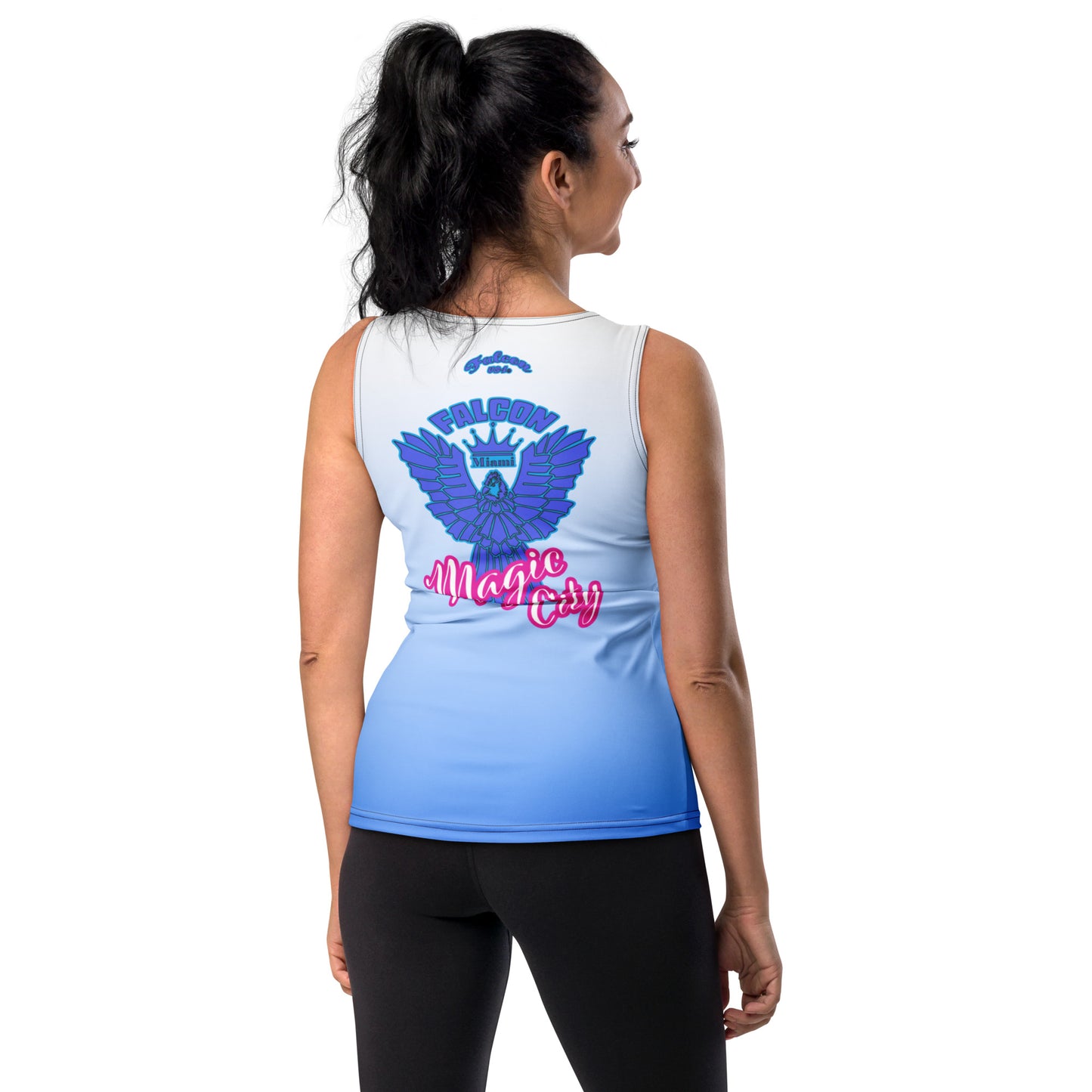 Women's Fitted Tank Top- Blue Falcon Logo-Magic City Edition