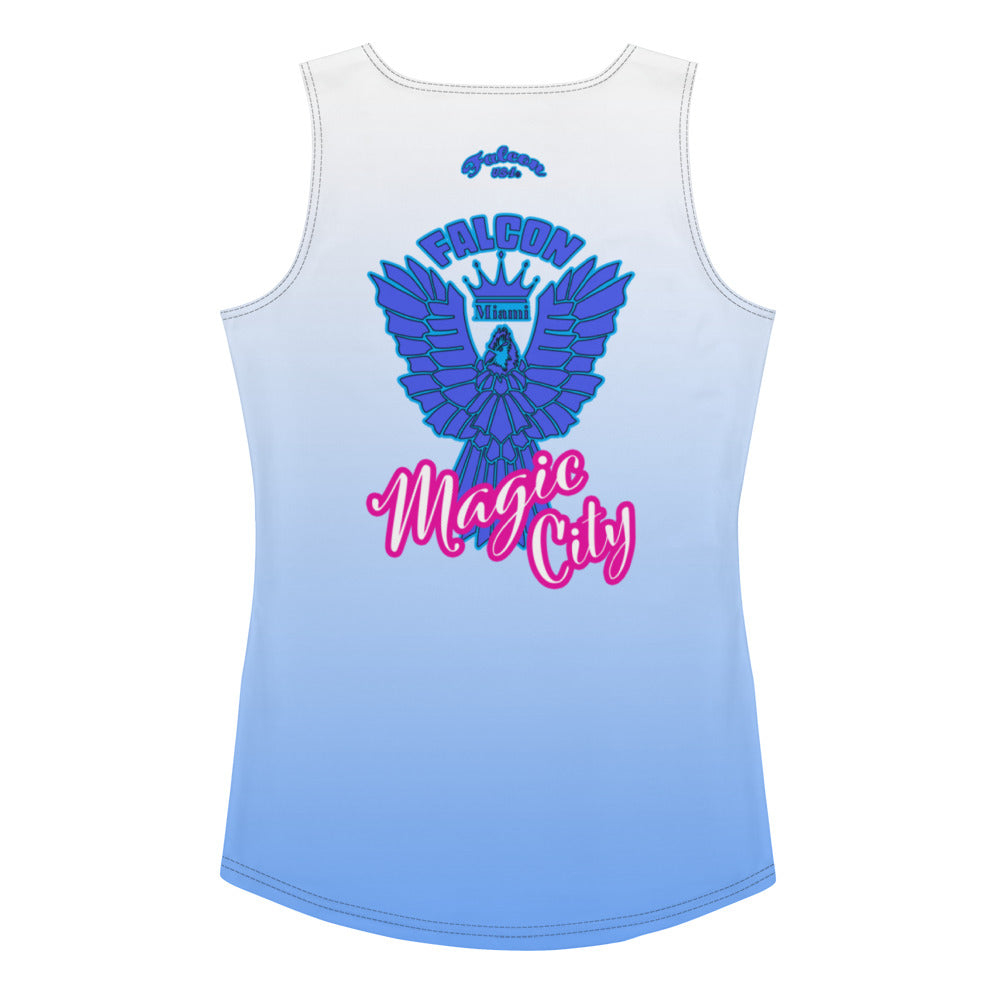 Women's Fitted Tank Top- Blue Falcon Logo-Magic City Edition