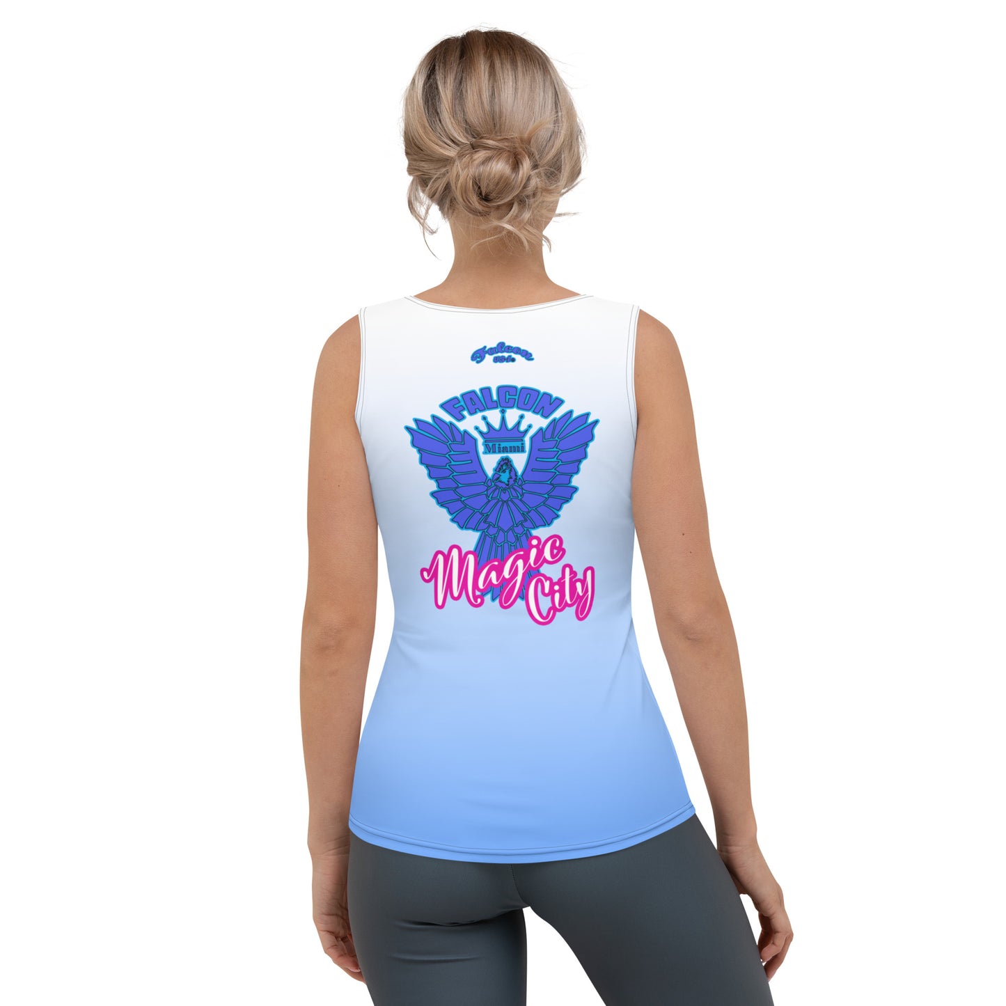 Women's Fitted Tank Top- Blue Falcon Logo-Magic City Edition