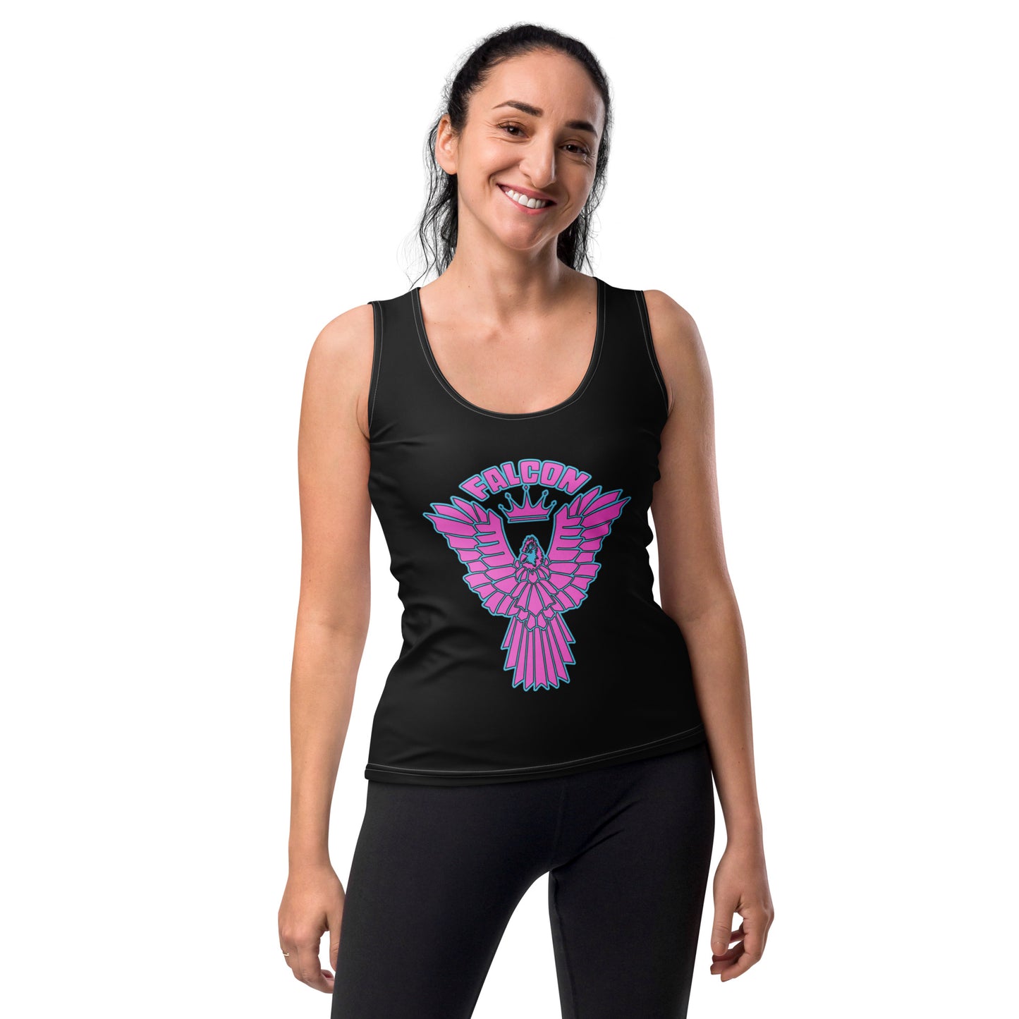 Women's Fitted Tank Top - Falcon Retro Pink Logo