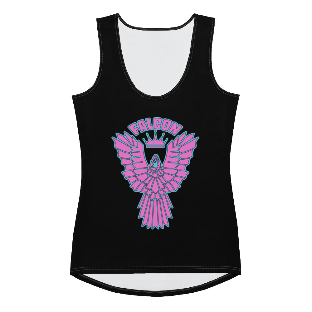 Women's Fitted Tank Top - Falcon Retro Pink Logo