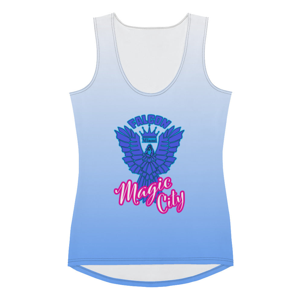 Women's Fitted Tank Top- Blue Falcon Logo-Magic City Edition