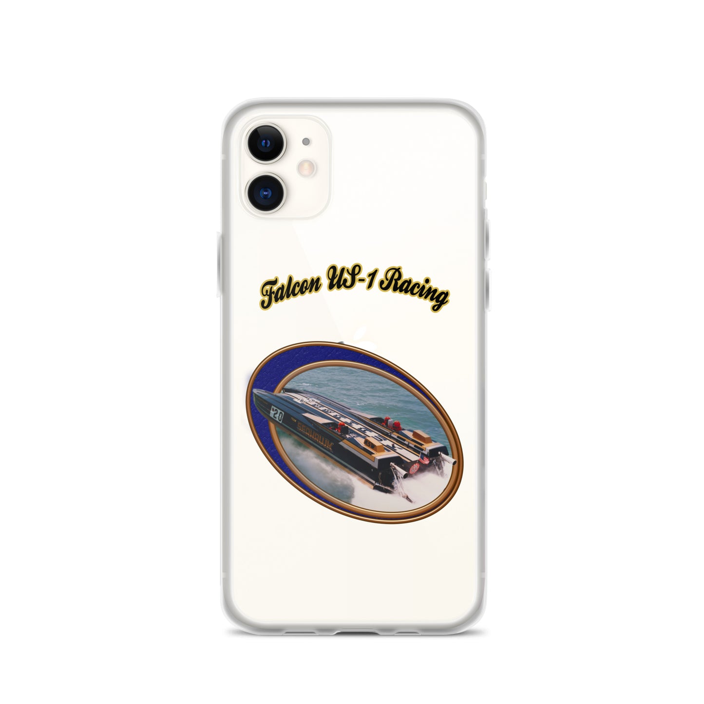 Clear Case for iPhone® - Race Boat with Falcon US-1 Racing