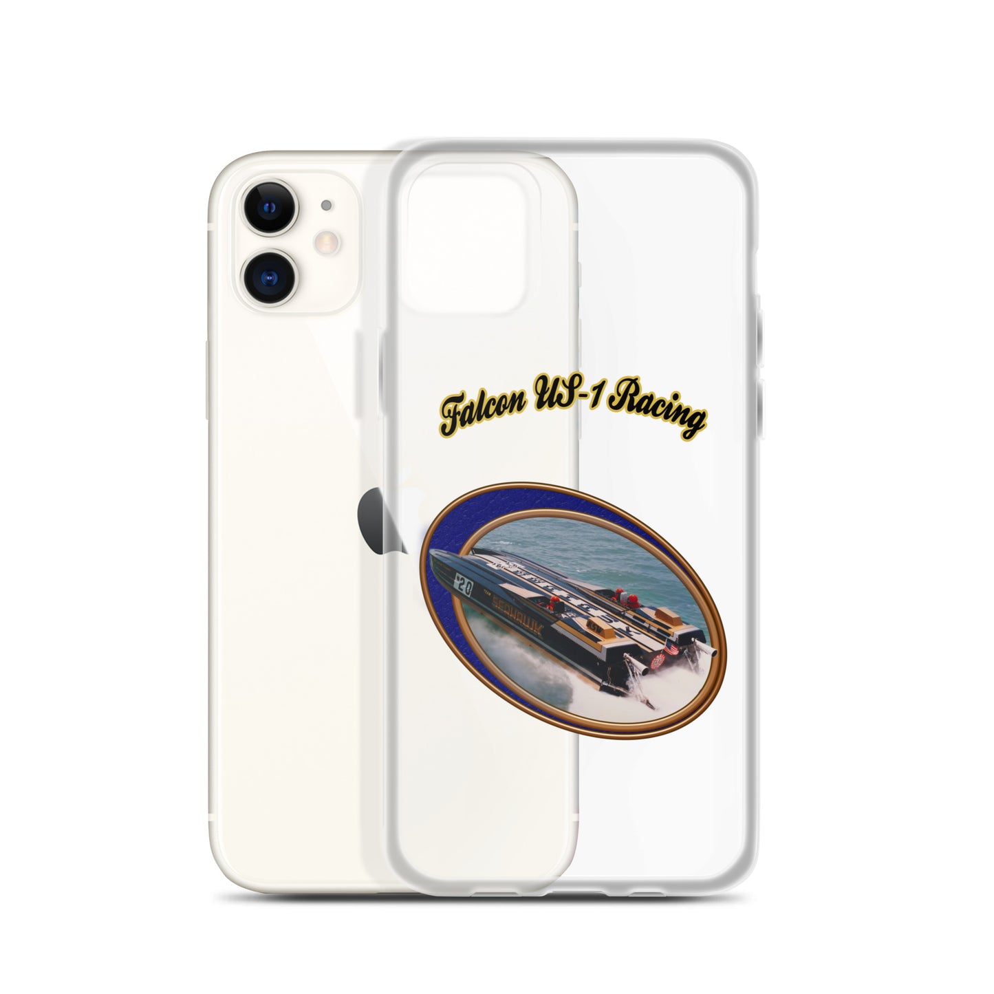 Clear Case for iPhone® - Race Boat with Falcon US-1 Racing