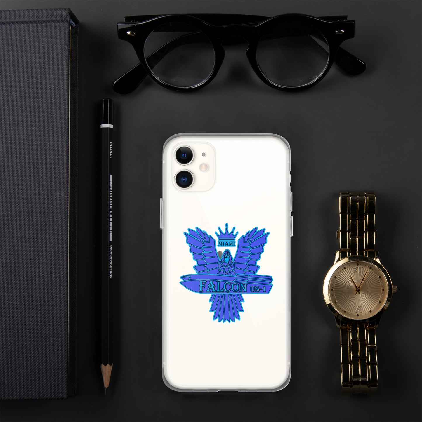 Clear Case for iPhone® - Falcon Blue Logo