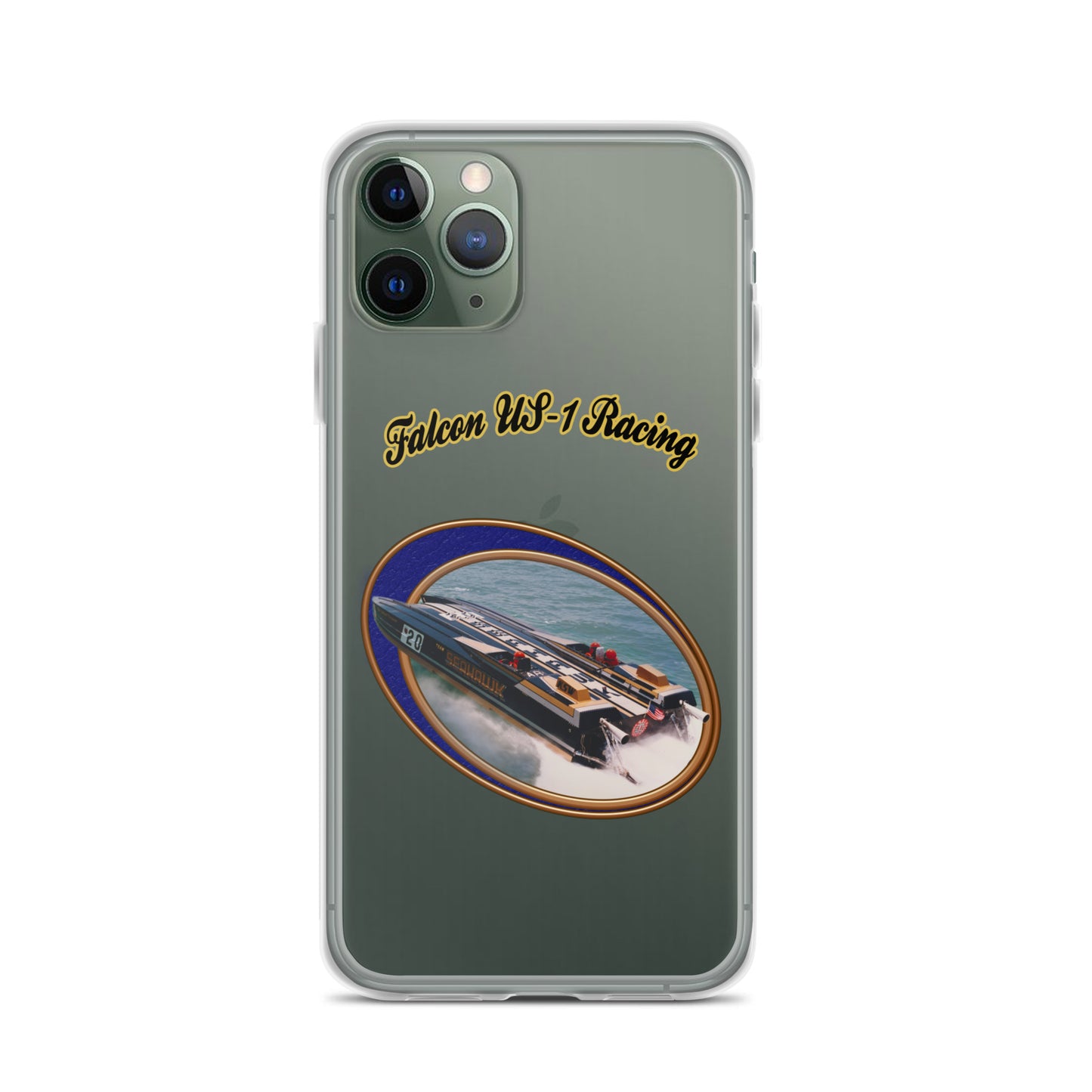 Clear Case for iPhone® - Race Boat with Falcon US-1 Racing