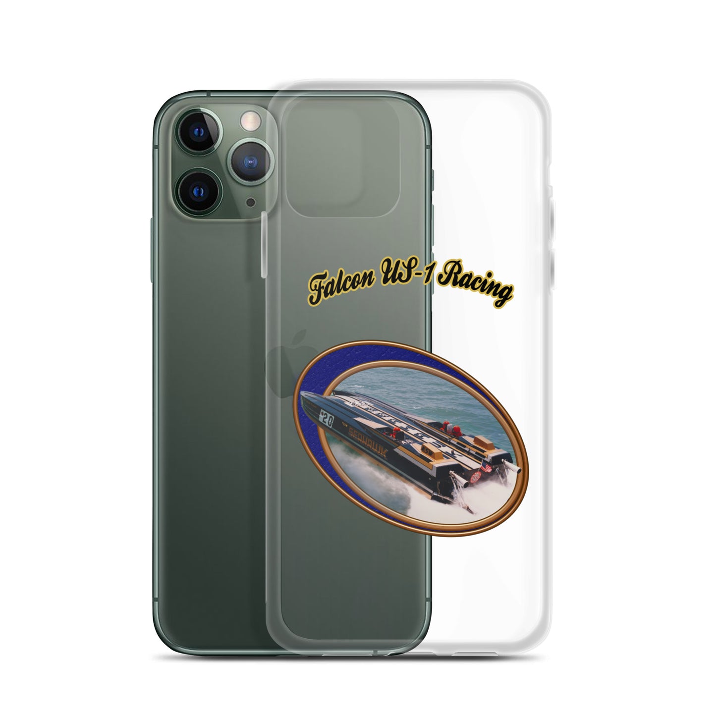 Clear Case for iPhone® - Race Boat with Falcon US-1 Racing
