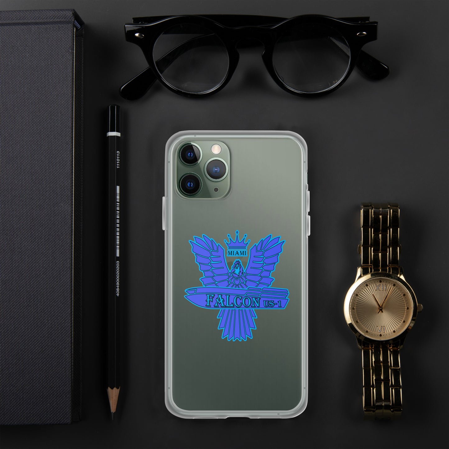 Clear Case for iPhone® - Falcon Blue Logo