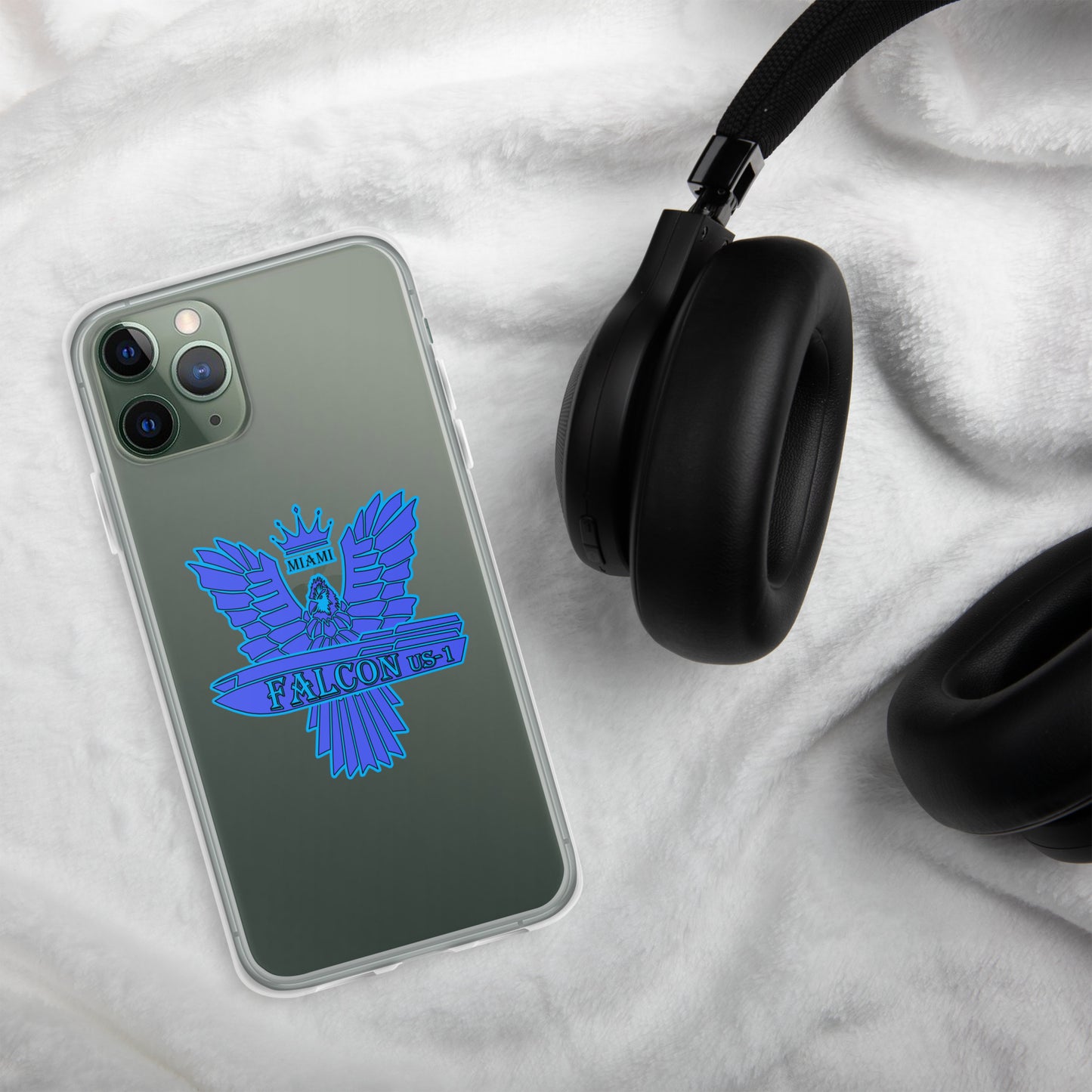 Clear Case for iPhone® - Falcon Blue Logo