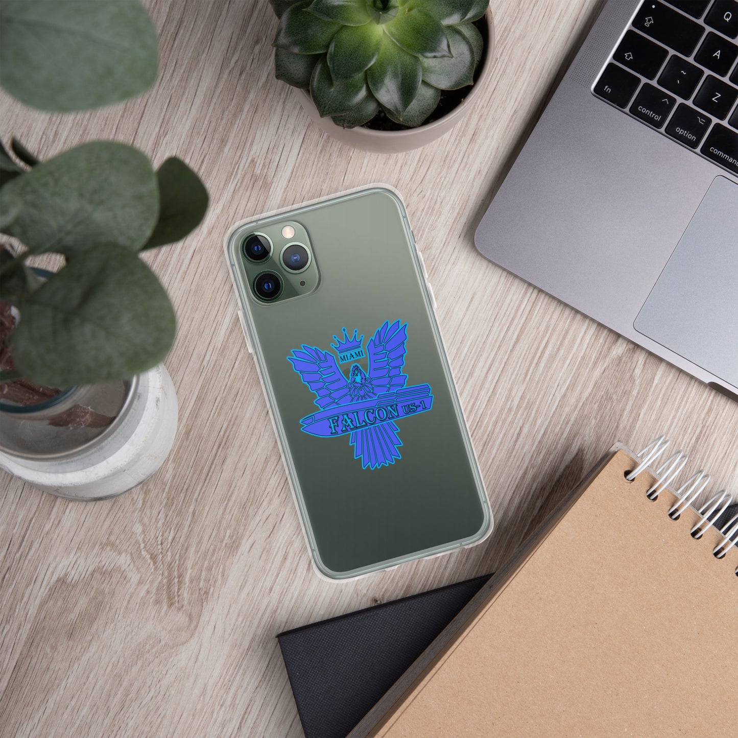 Clear Case for iPhone® - Falcon Blue Logo