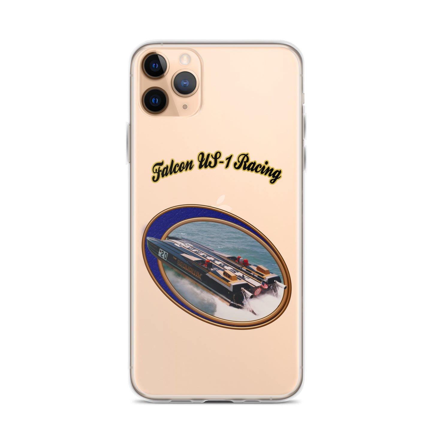 Clear Case for iPhone® - Race Boat with Falcon US-1 Racing