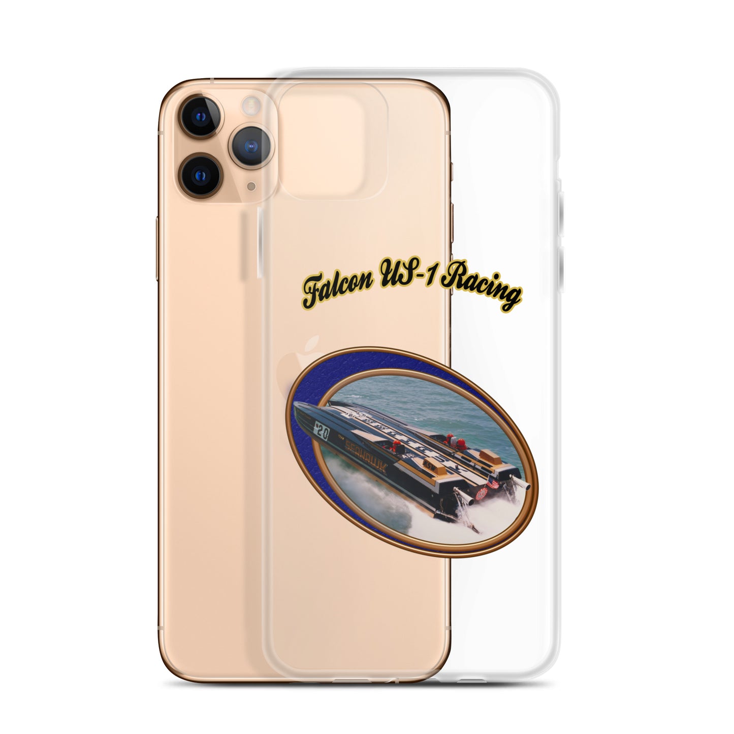 Clear Case for iPhone® - Race Boat with Falcon US-1 Racing