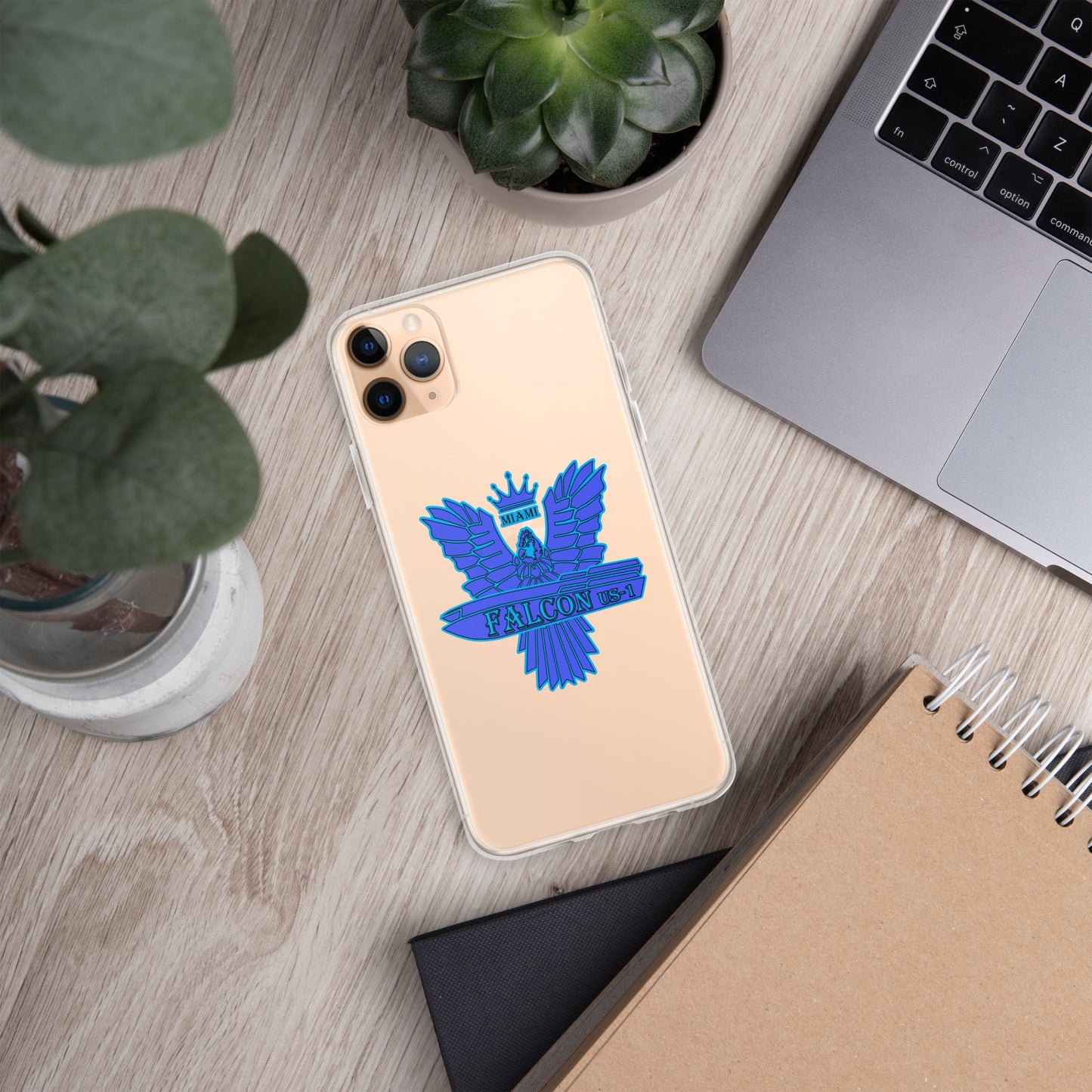 Clear Case for iPhone® - Falcon Blue Logo