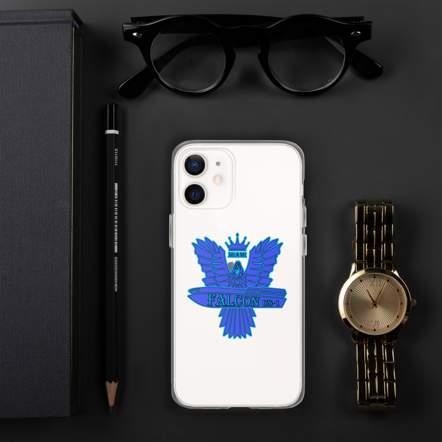 Clear Case for iPhone® - Falcon Blue Logo