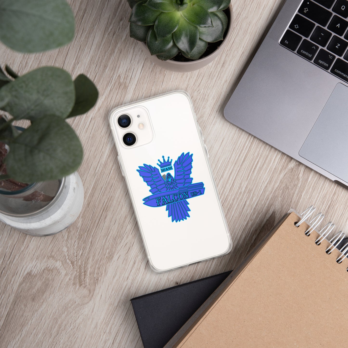 Clear Case for iPhone® - Falcon Blue Logo