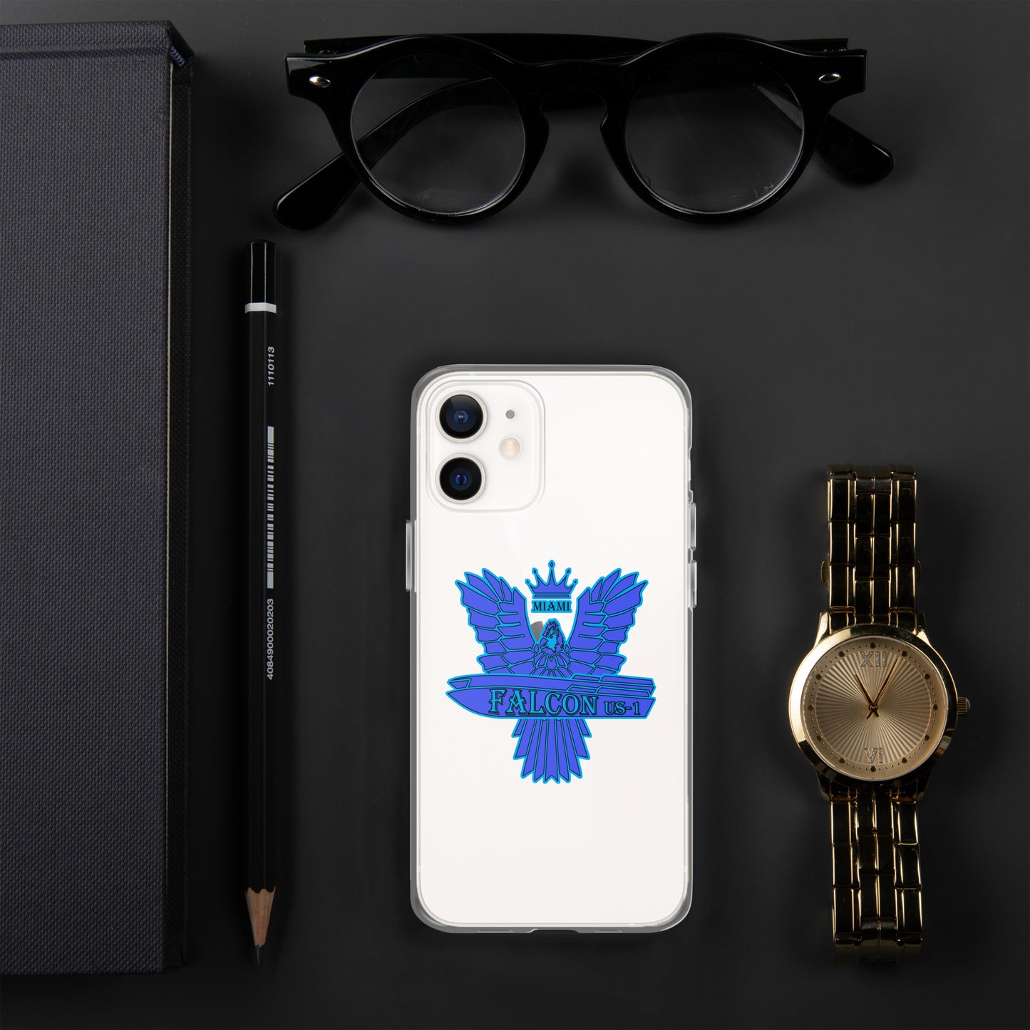 Clear Case for iPhone® - Falcon Blue Logo