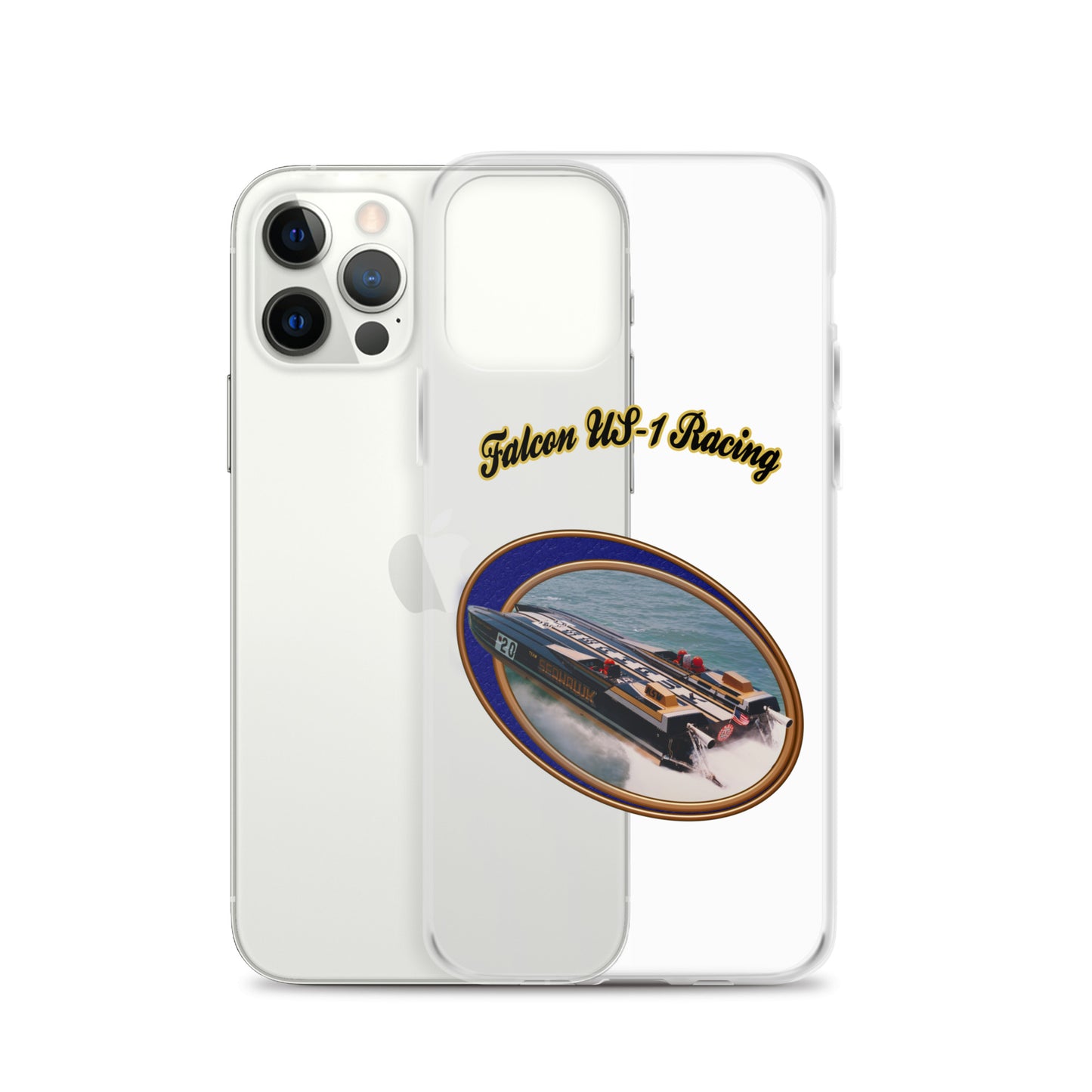 Clear Case for iPhone® - Race Boat with Falcon US-1 Racing