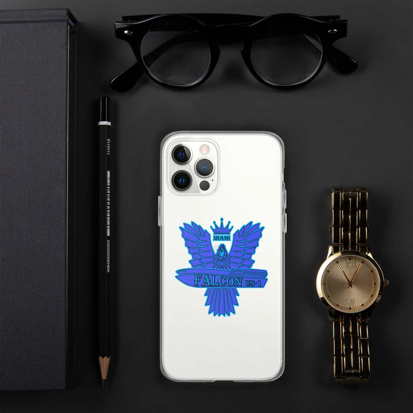 Clear Case for iPhone® - Falcon Blue Logo