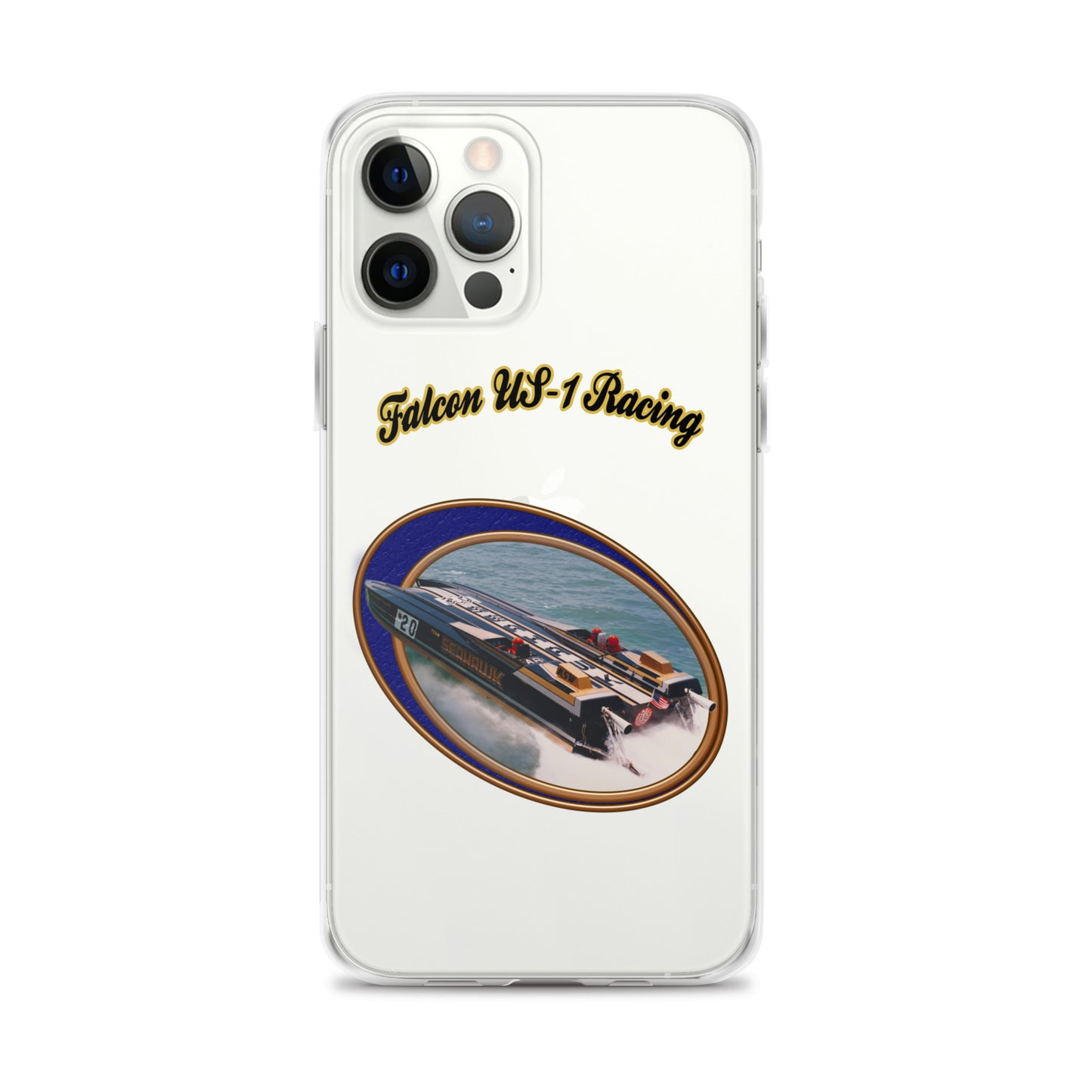 Clear Case for iPhone® - Race Boat with Falcon US-1 Racing