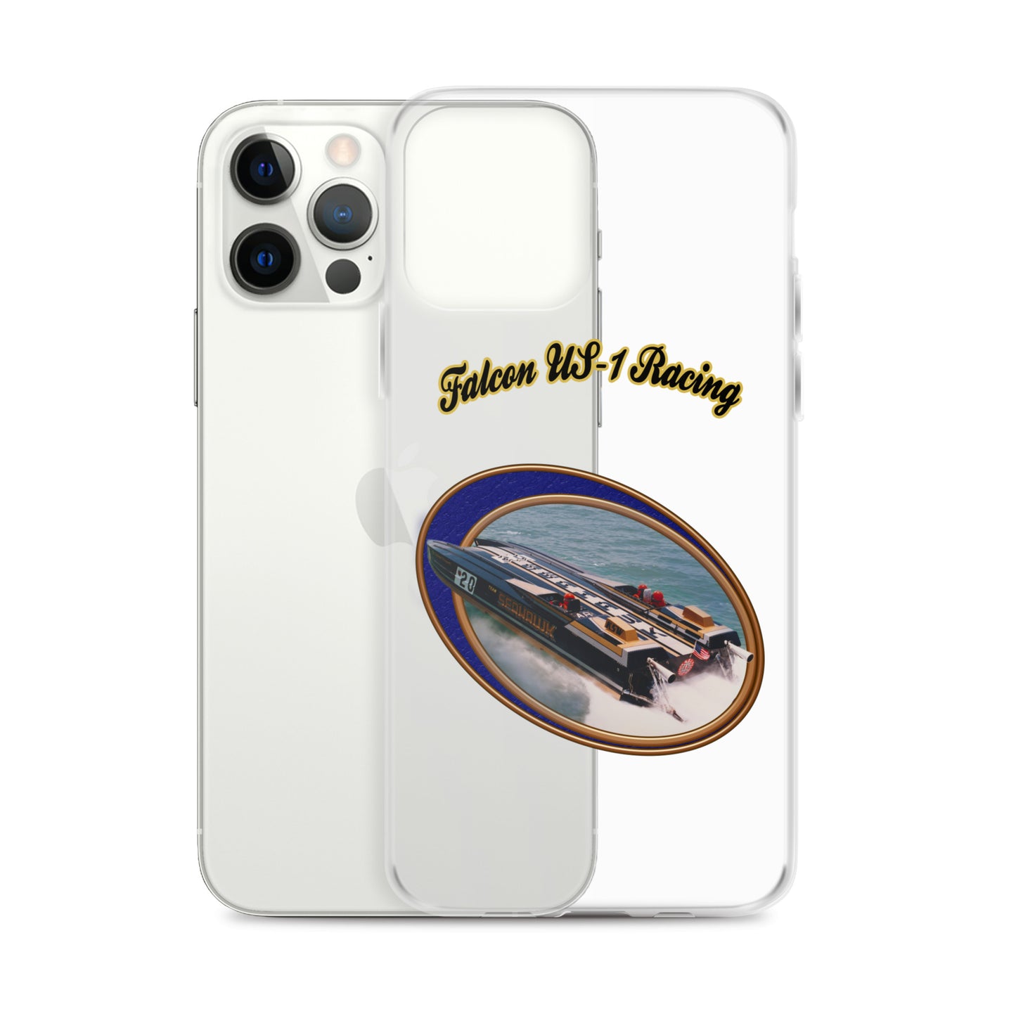 Clear Case for iPhone® - Race Boat with Falcon US-1 Racing