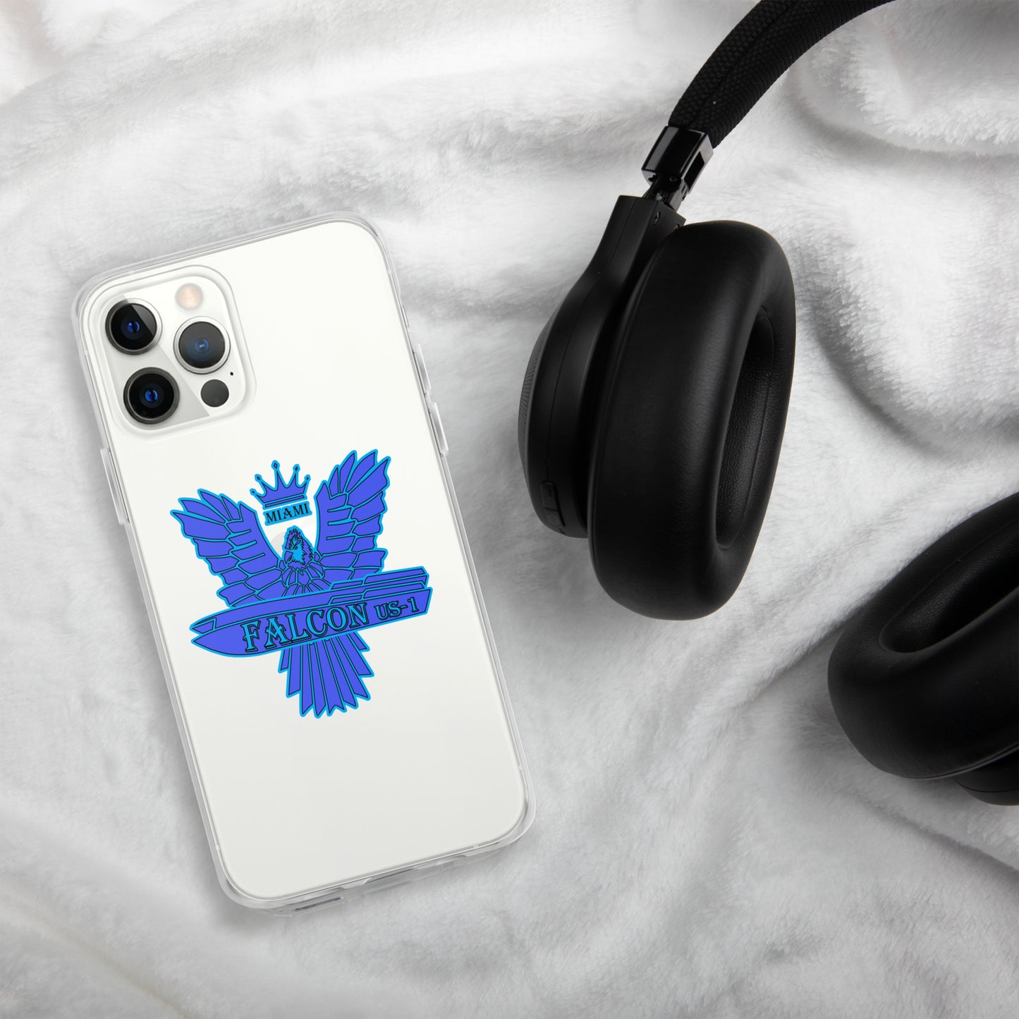 Clear Case for iPhone® - Falcon Blue Logo