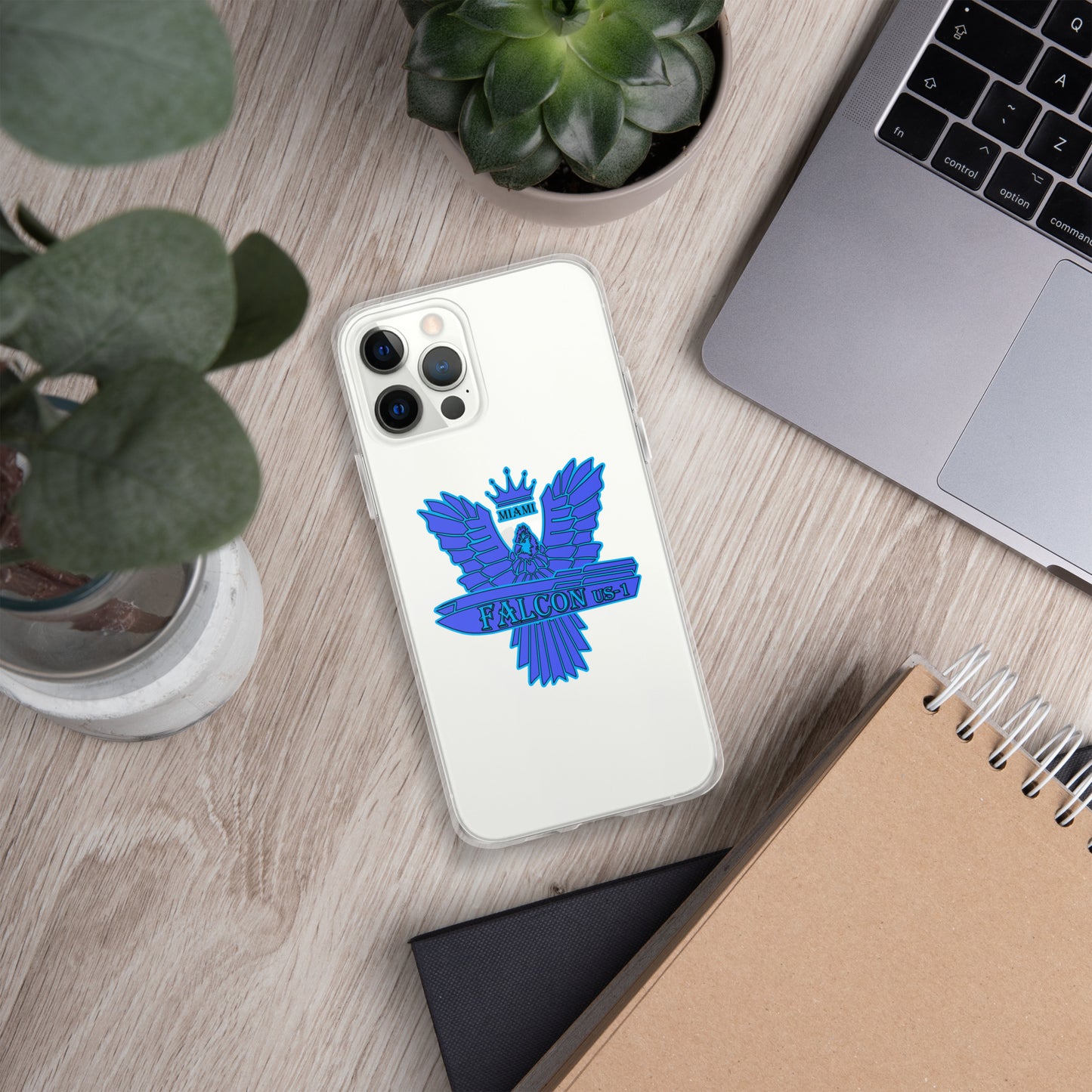 Clear Case for iPhone® - Falcon Blue Logo