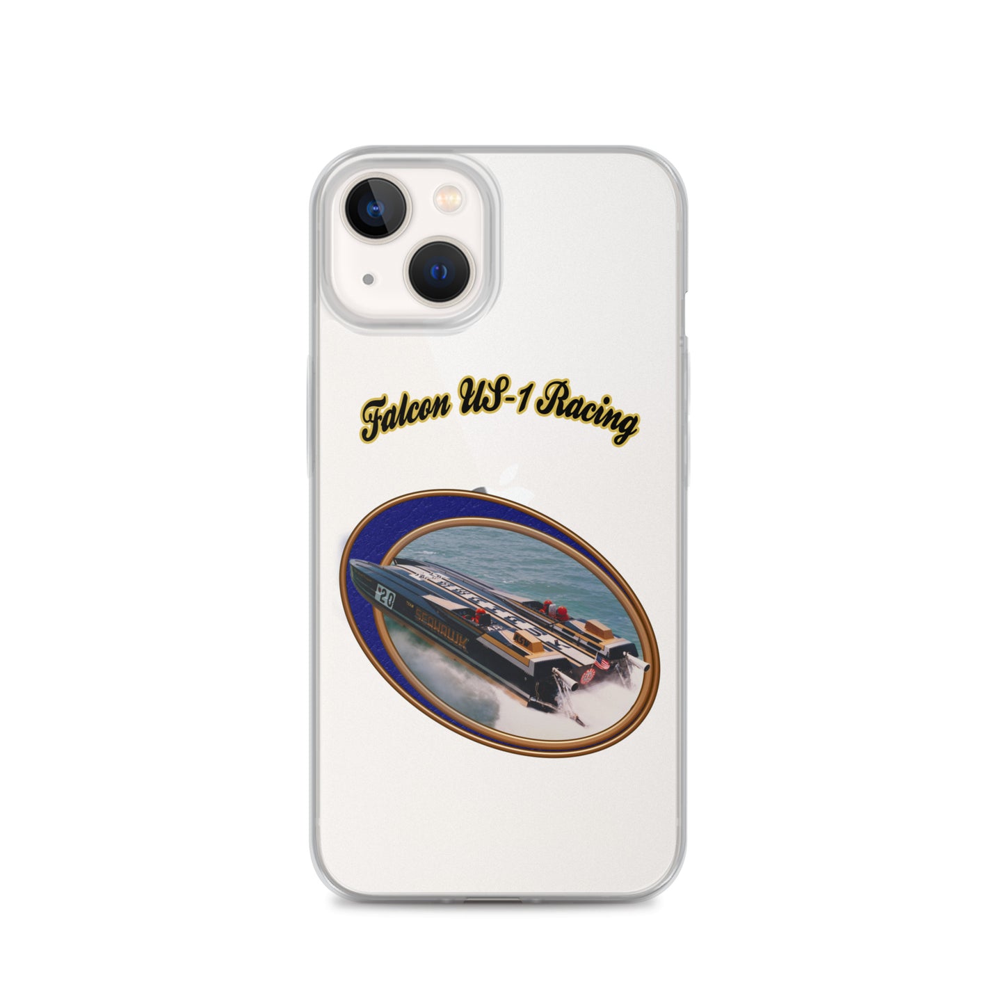 Clear Case for iPhone® - Race Boat with Falcon US-1 Racing