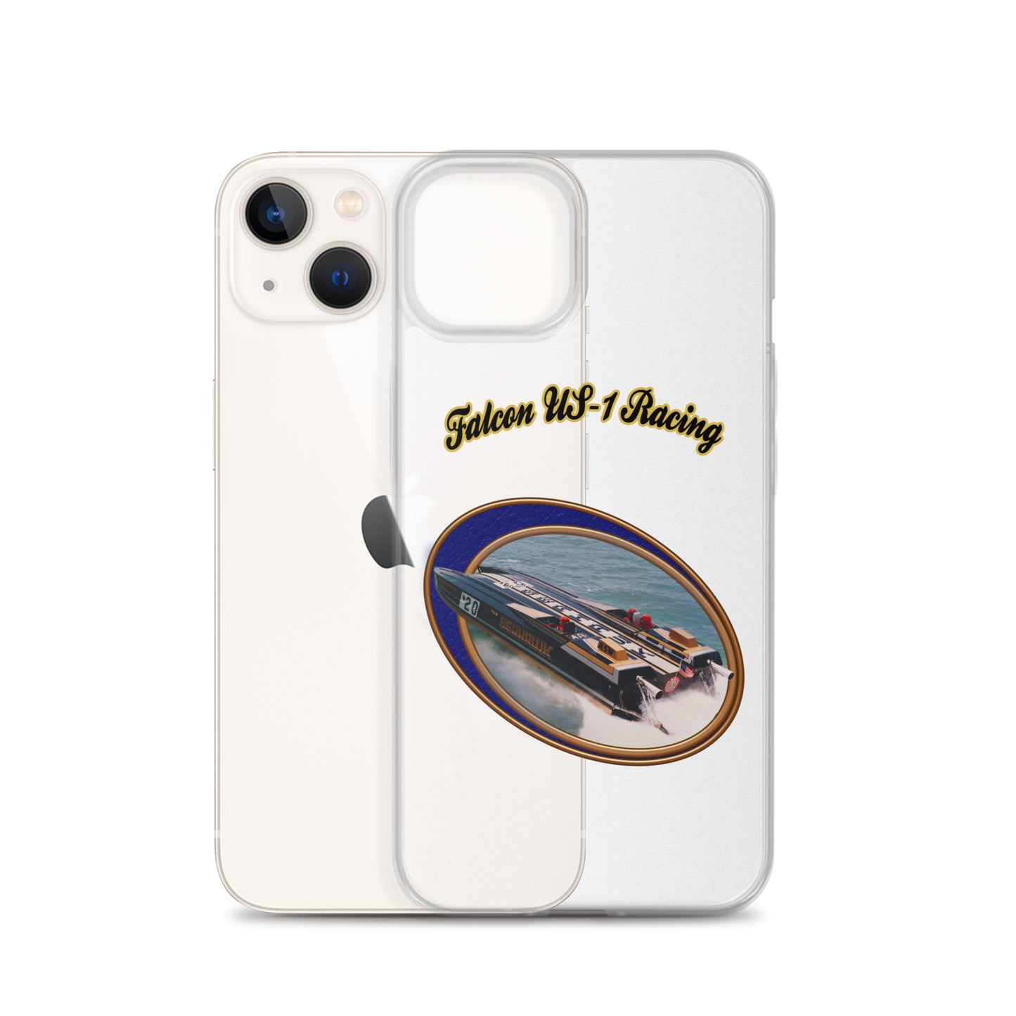 Clear Case for iPhone® - Race Boat with Falcon US-1 Racing