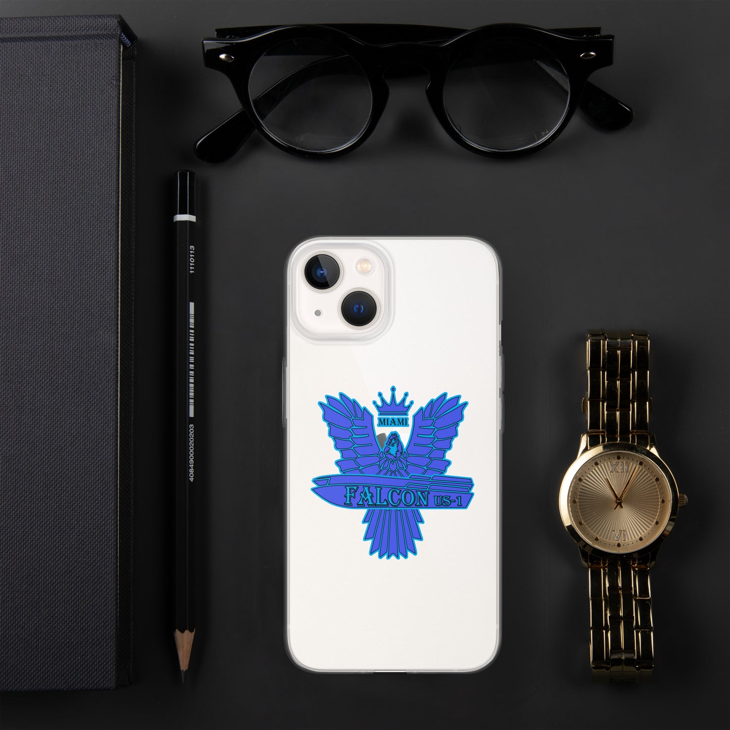 Clear Case for iPhone® - Falcon Blue Logo
