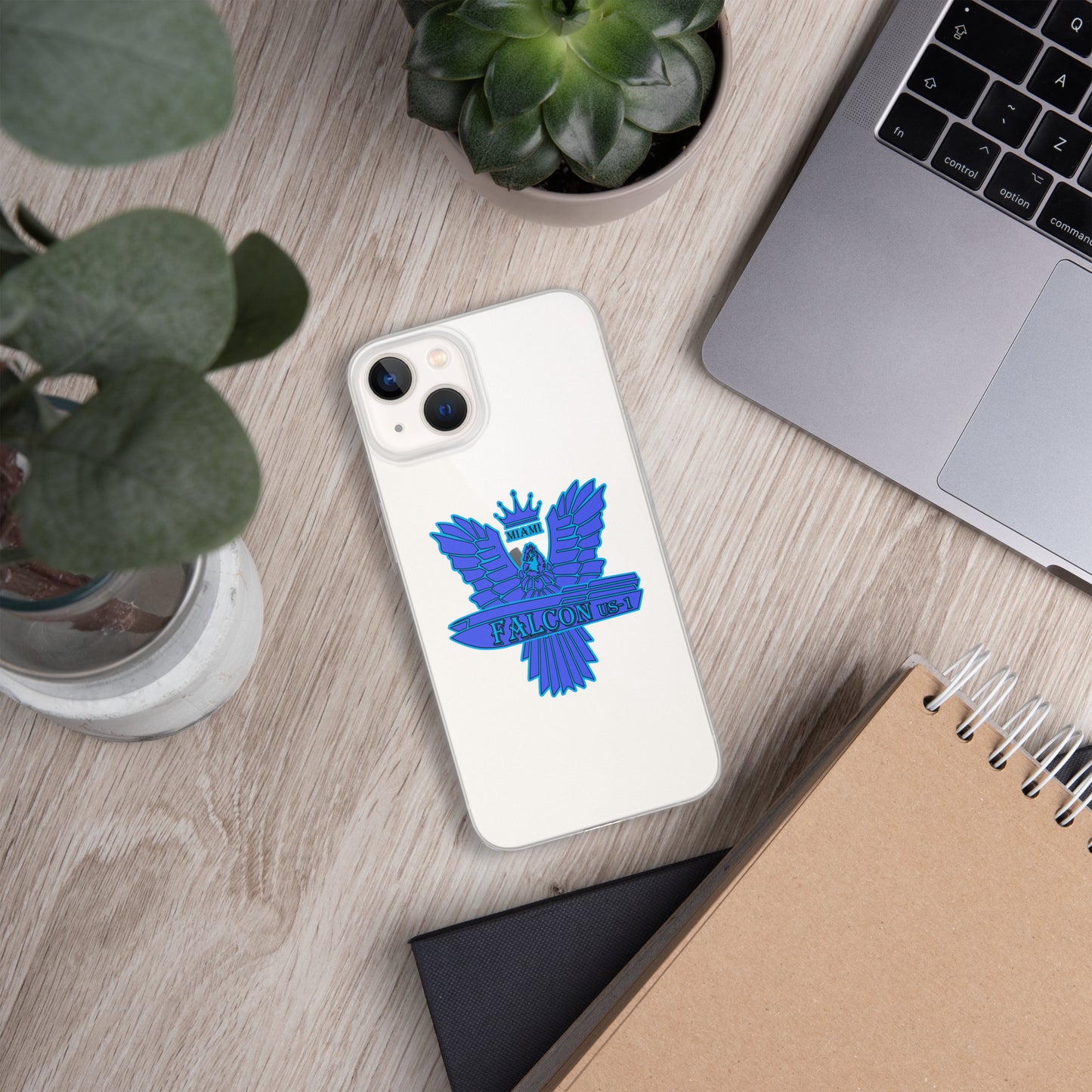 Clear Case for iPhone® - Falcon Blue Logo