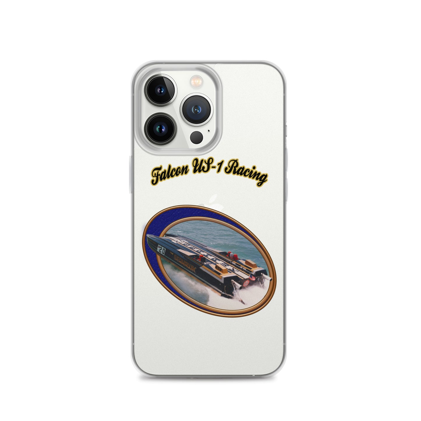 Clear Case for iPhone® - Race Boat with Falcon US-1 Racing