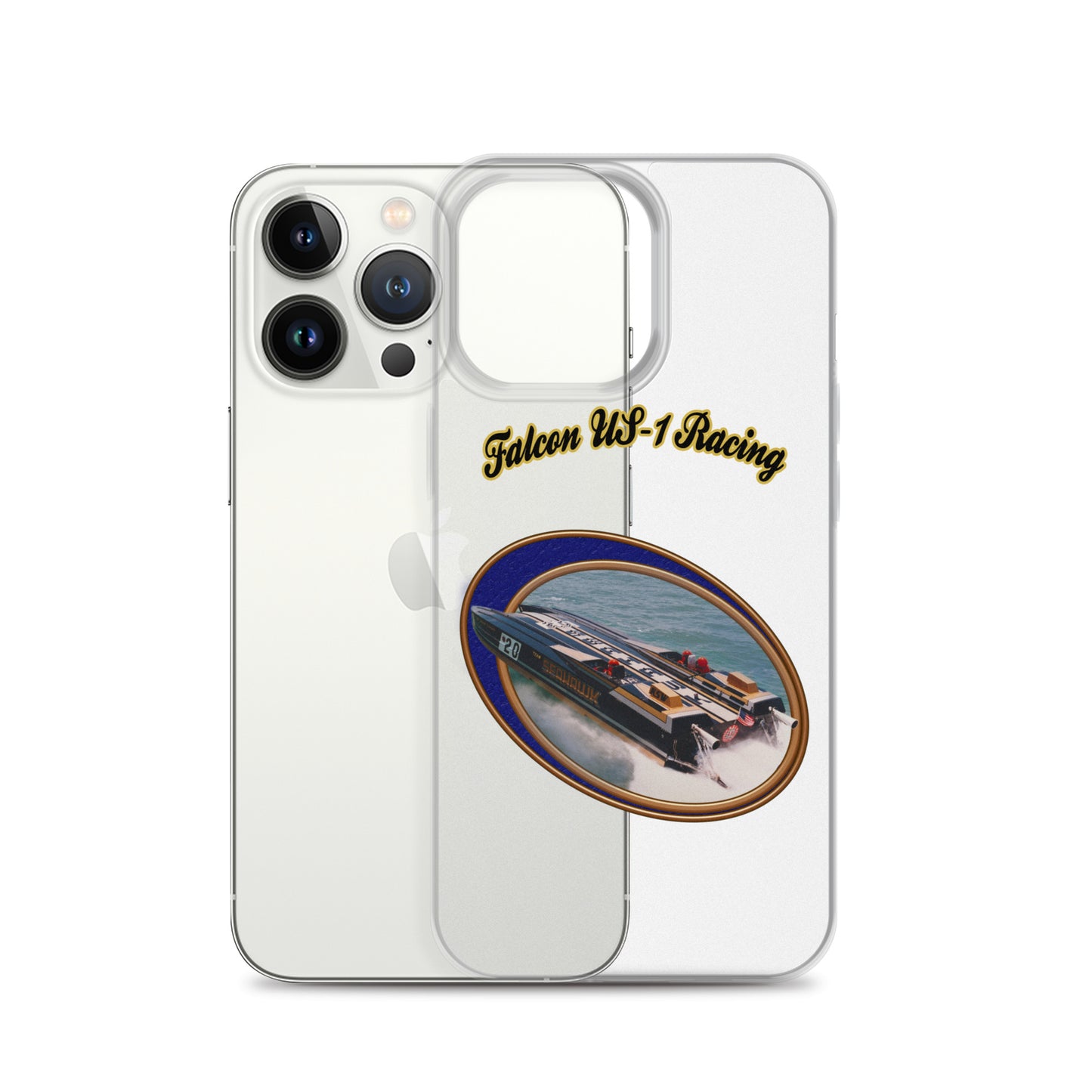 Clear Case for iPhone® - Race Boat with Falcon US-1 Racing