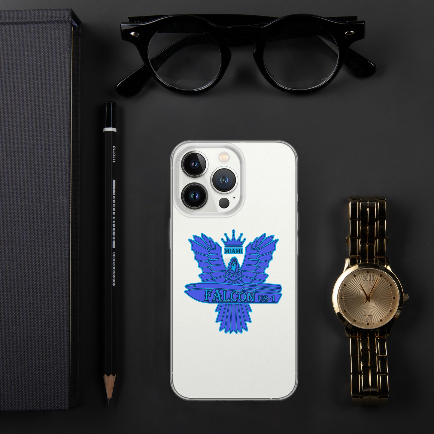 Clear Case for iPhone® - Falcon Blue Logo