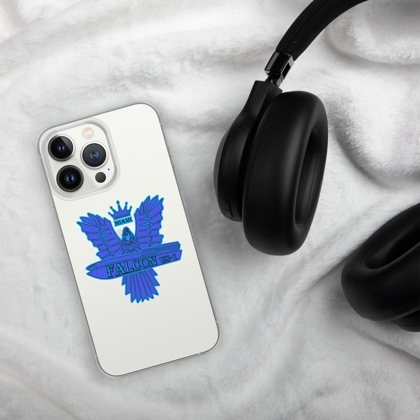 Clear Case for iPhone® - Falcon Blue Logo