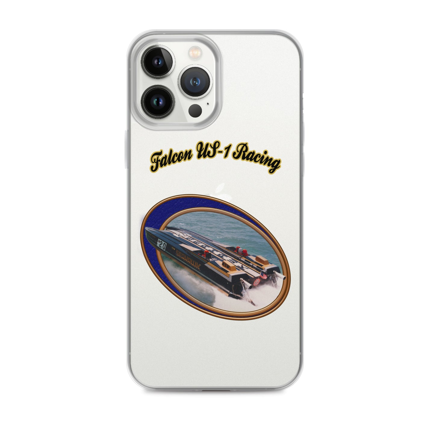 Clear Case for iPhone® - Race Boat with Falcon US-1 Racing