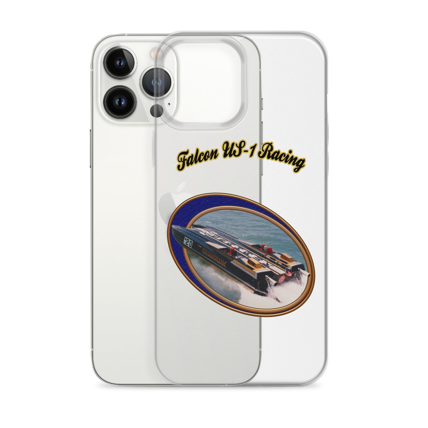 Clear Case for iPhone® - Race Boat with Falcon US-1 Racing